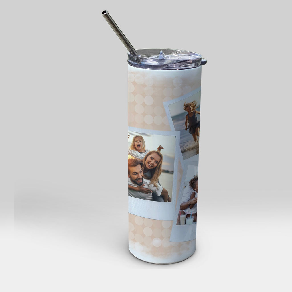 Trend Setters Original (Polaroid Picture) Personalized 20 oz Stainless Steel Travel White Tumbler with Straw SSTUMWU0153