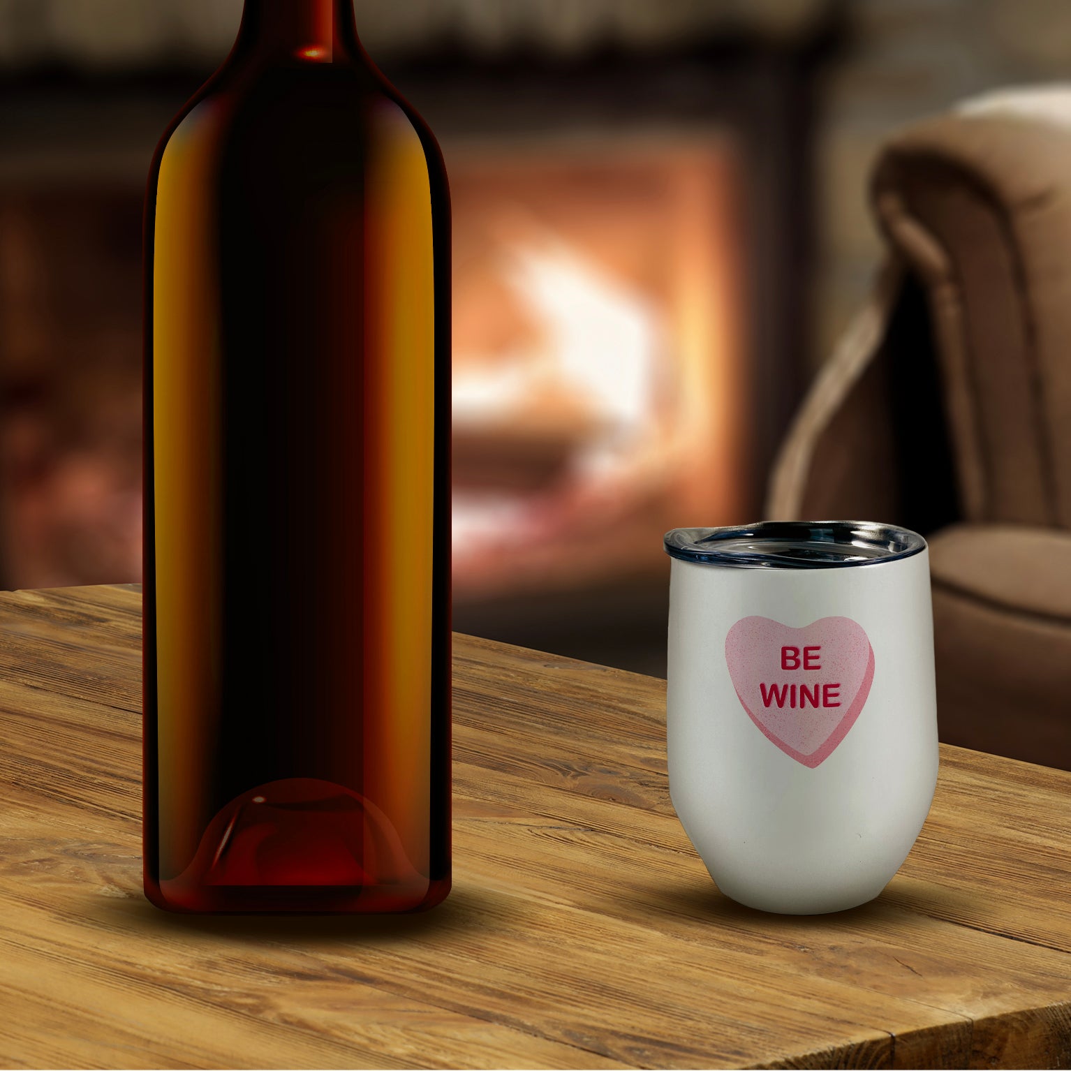 Valentines Day Collection (Be Wine) 12 oz Stainless Steel Wine Tumbler SSWINW143