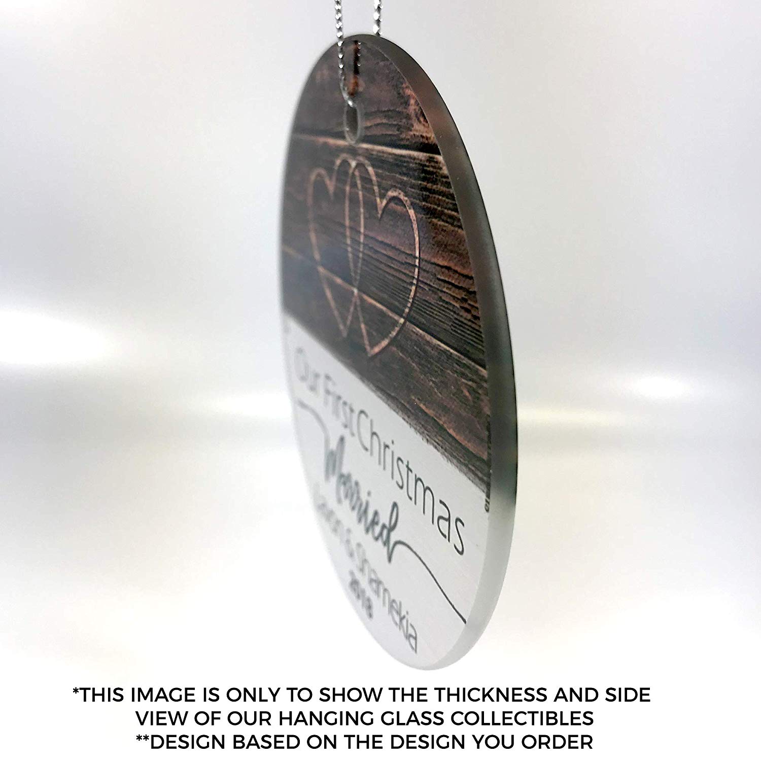 Memorial Collection (In Loving Memory White – Personalize with Name) StarFire Prints Hanging Glass