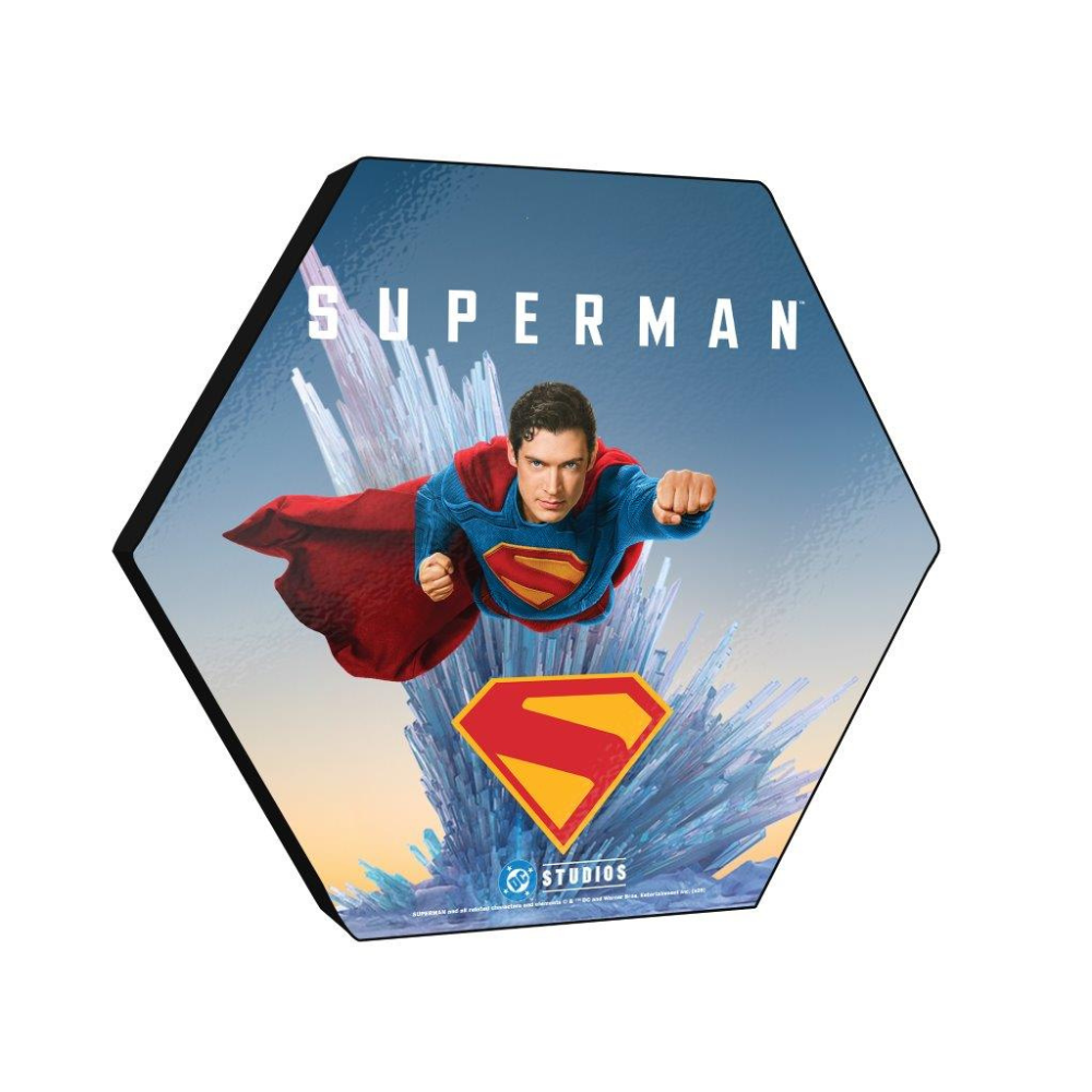 Superman (2025) (Superman’s Fortress) 11.5" X 10" KNEXAGON Wood Print WPHEX9806