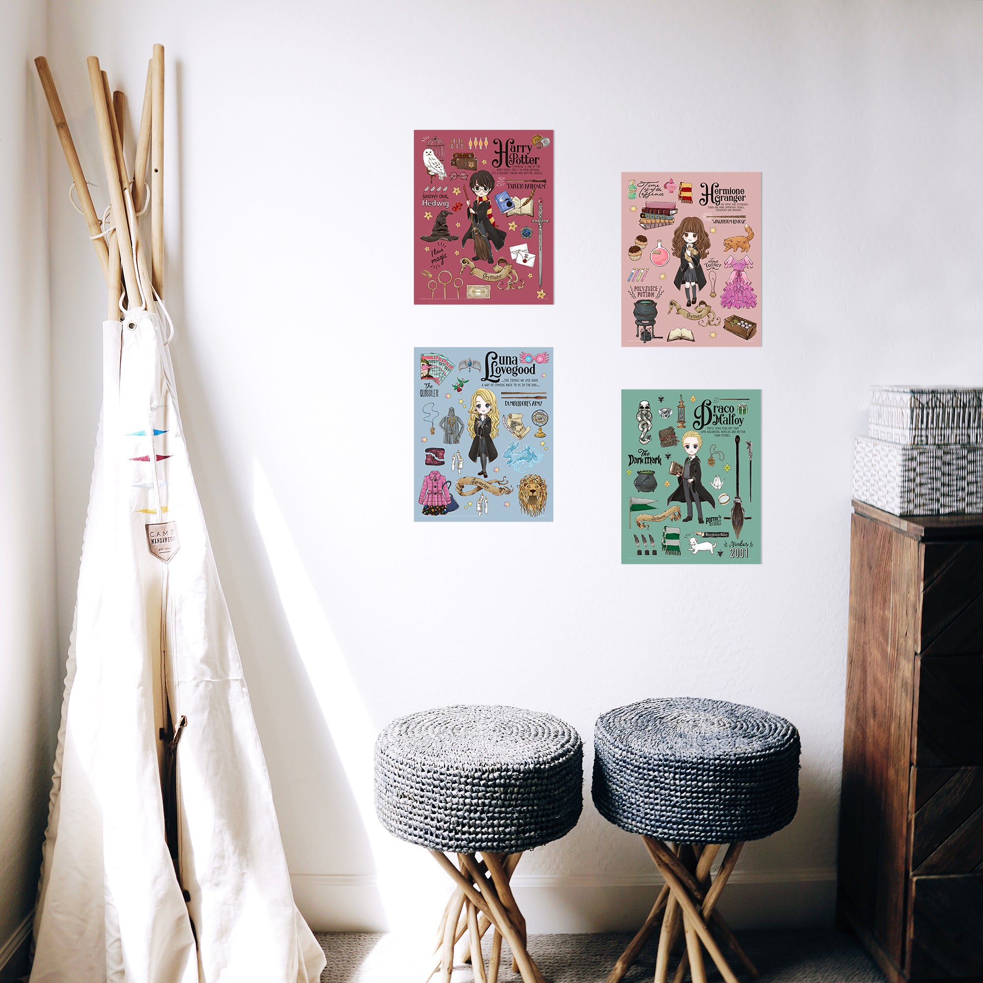 Harry Potter (Magical Character Collages) TrendyPrint Wall Art Set of Four TP08100024