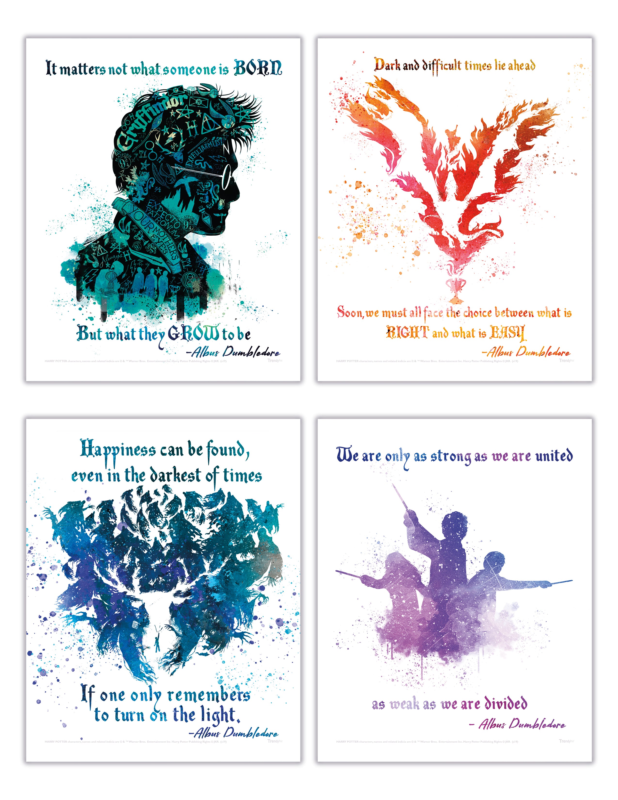 Harry Potter (Watercolor Dumbledore Quotes) TrendyPrint™ Wall Art Set TP08100051