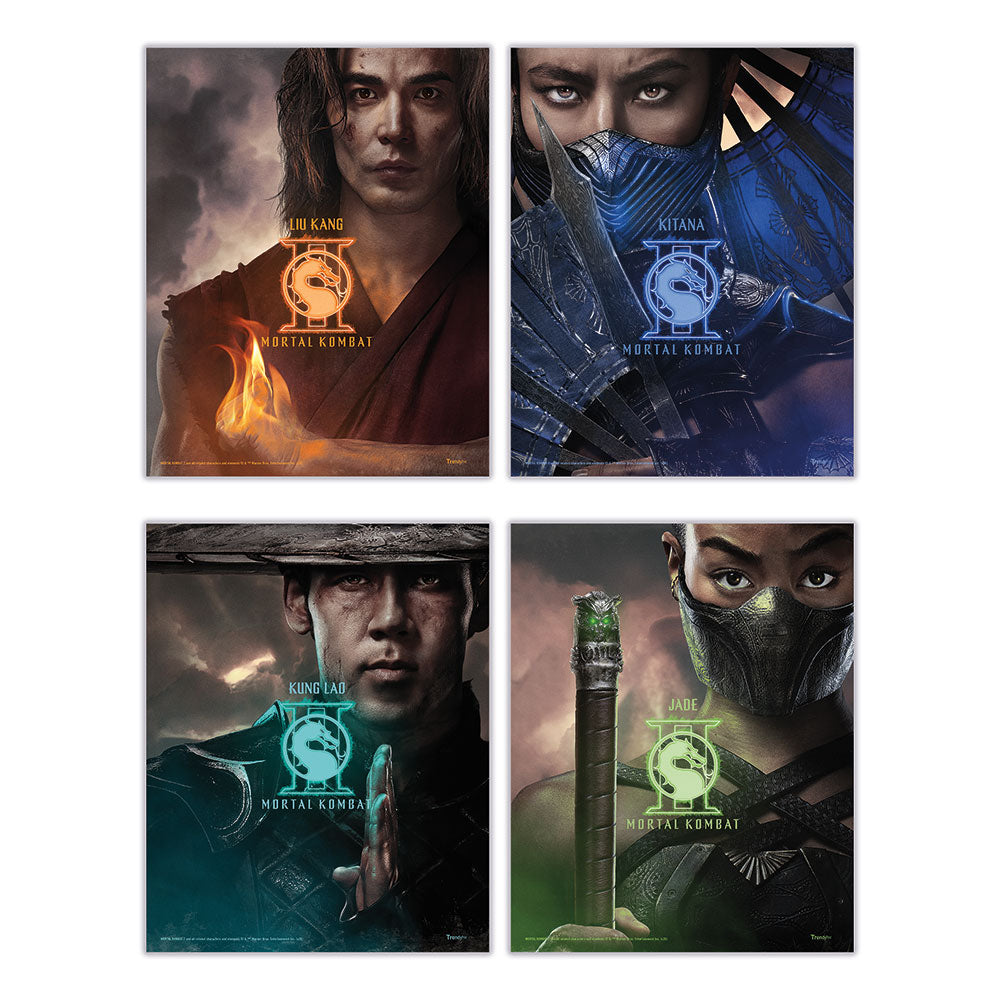 Mortal Kombat 2 (Liu Kang, Kitana, Kung Lao, and Jade) TrendyPrint™ Wall Art Set TP08100055