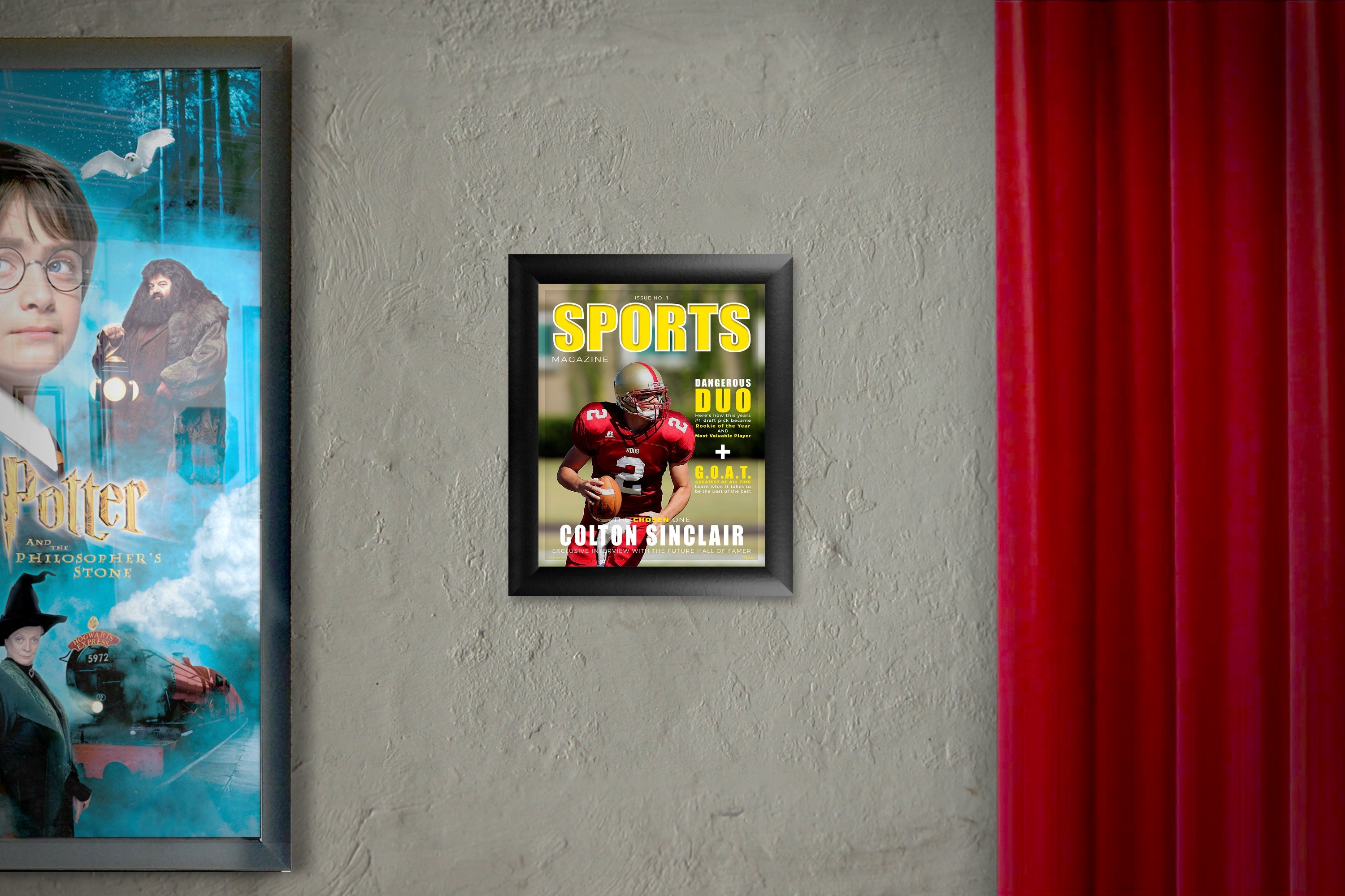 Sports Collection (Athlete Magazine Cover - Personalized) Framed TrendyPrint Wall Art