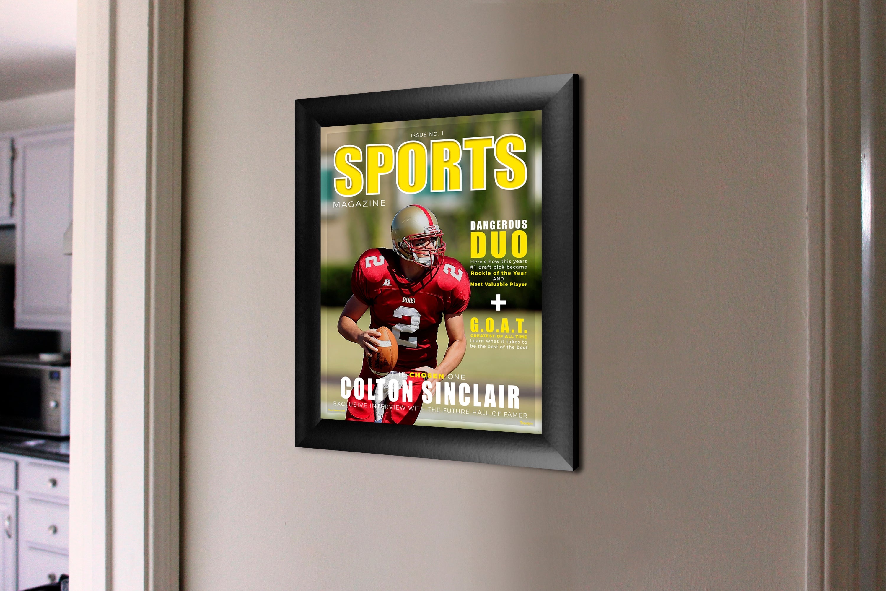 Sports Collection (Athlete Magazine Cover - Personalized) Framed TrendyPrint Wall Art