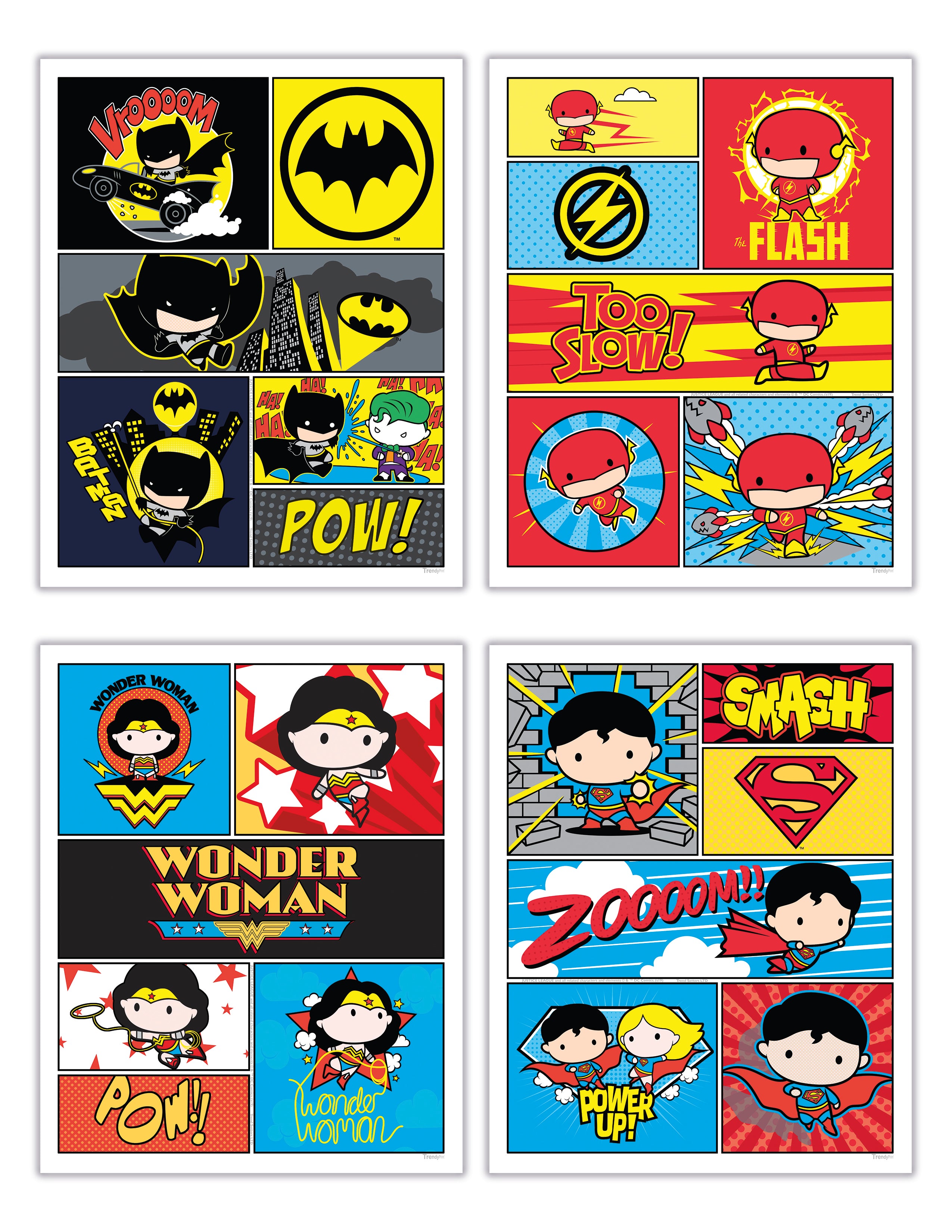 DC Comics (Justice League - Cartoon Comic Page) TrendyPrint™ Set TP08100132