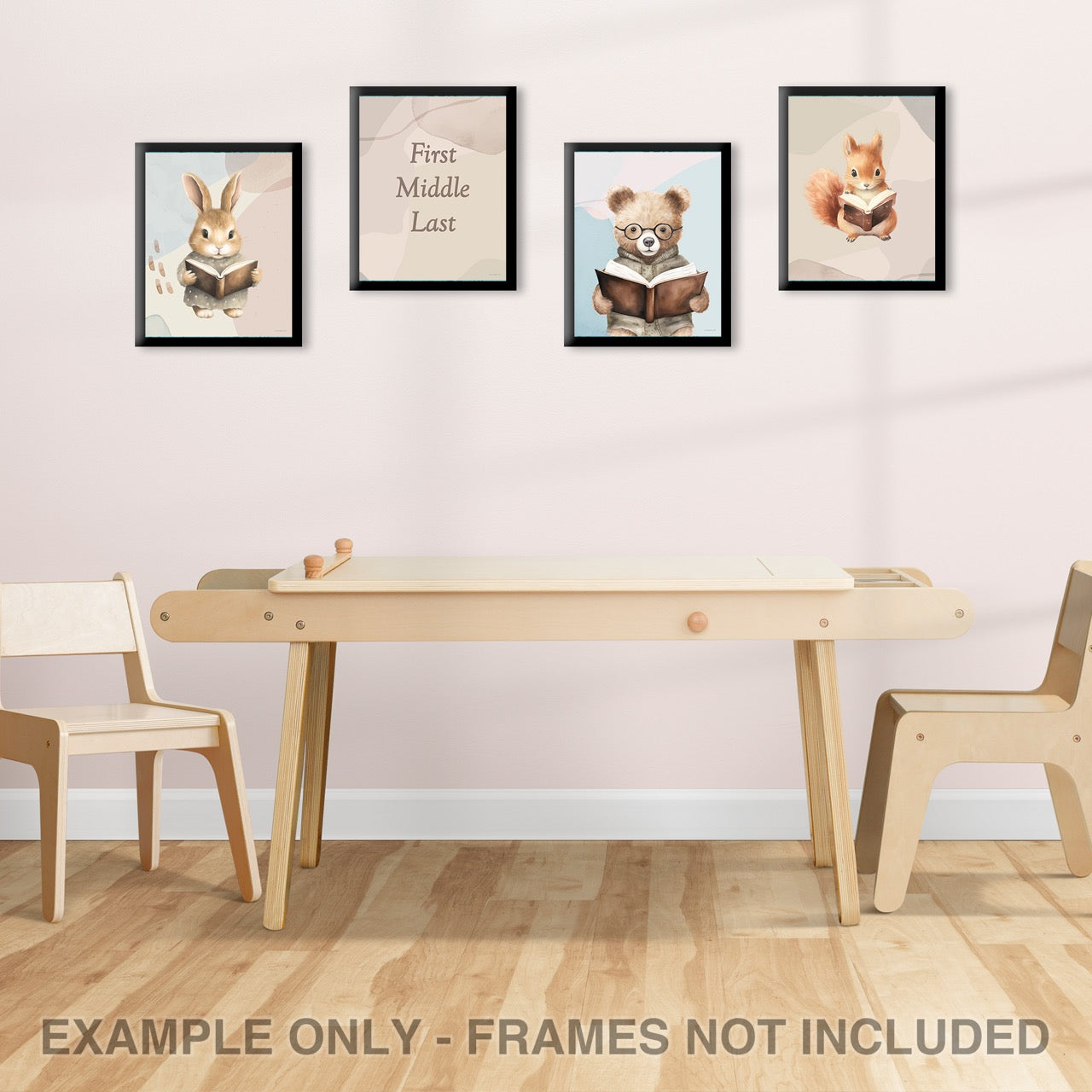 Trend Setters Original (Reading Animals - Personalized) TrendyPrint™ Wall Art Set of Four TP08100136