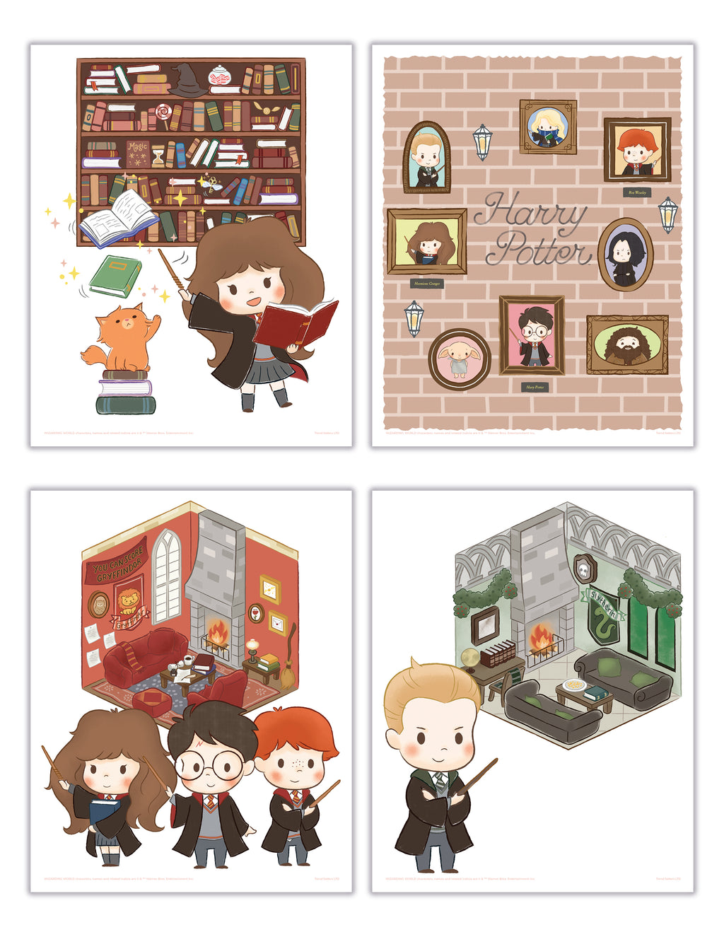 Harry Potter (Tiny Magic- Magical Studies) TrendyPrint Wall Art Set of Four TP08100137