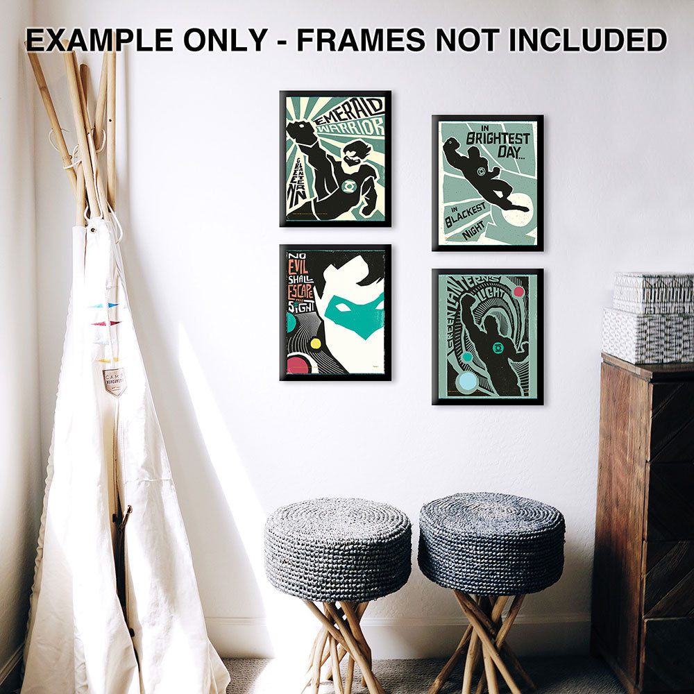 DC Comics Green Lantern (Emerald Warrior) Set of Four 8” x 10” TrendyPrint™ Wall Art Set TP08100162
