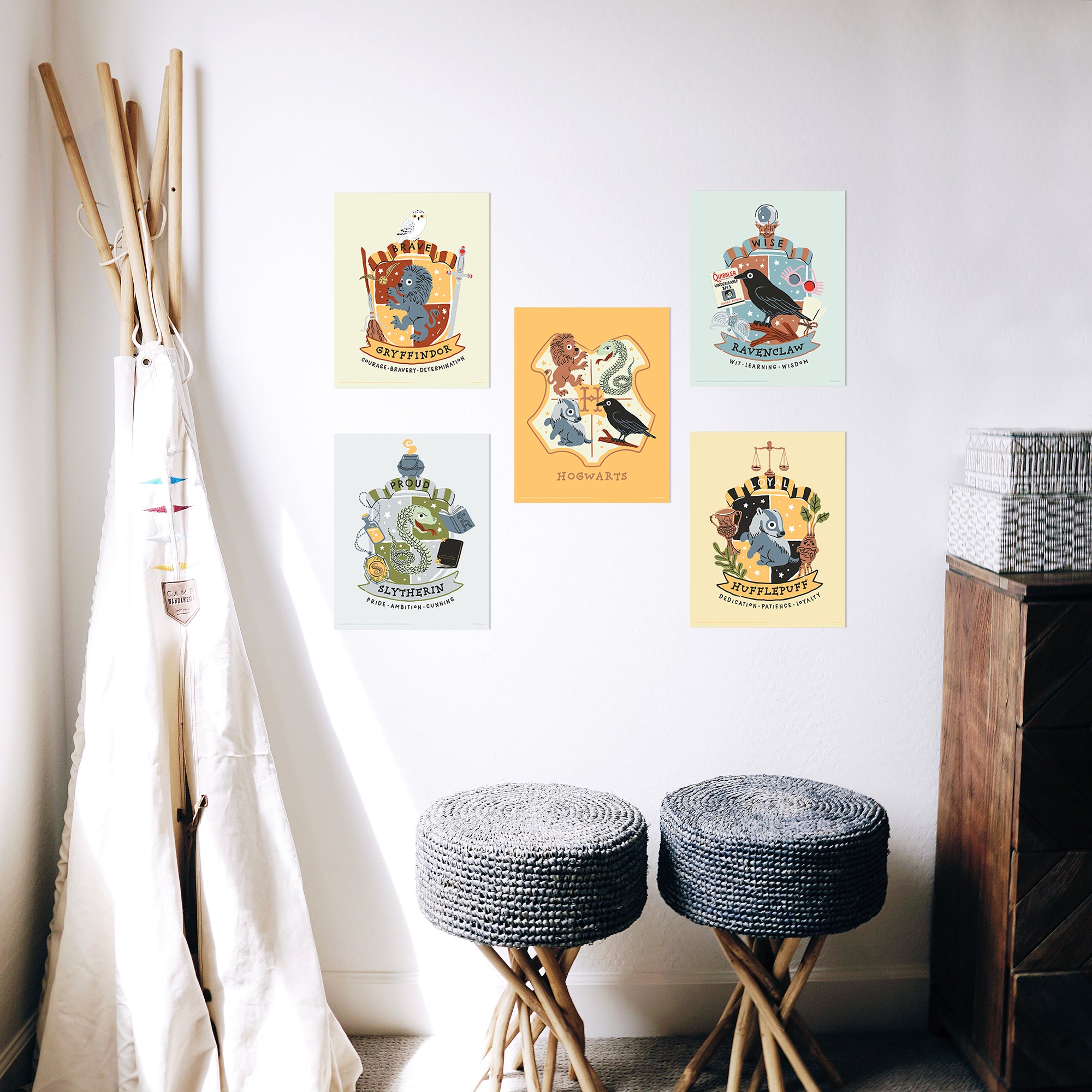 Harry Potter (Arts and Crafts- Hogwarts Houses) TrendyPrint Wall Art Set of Five TP08100182