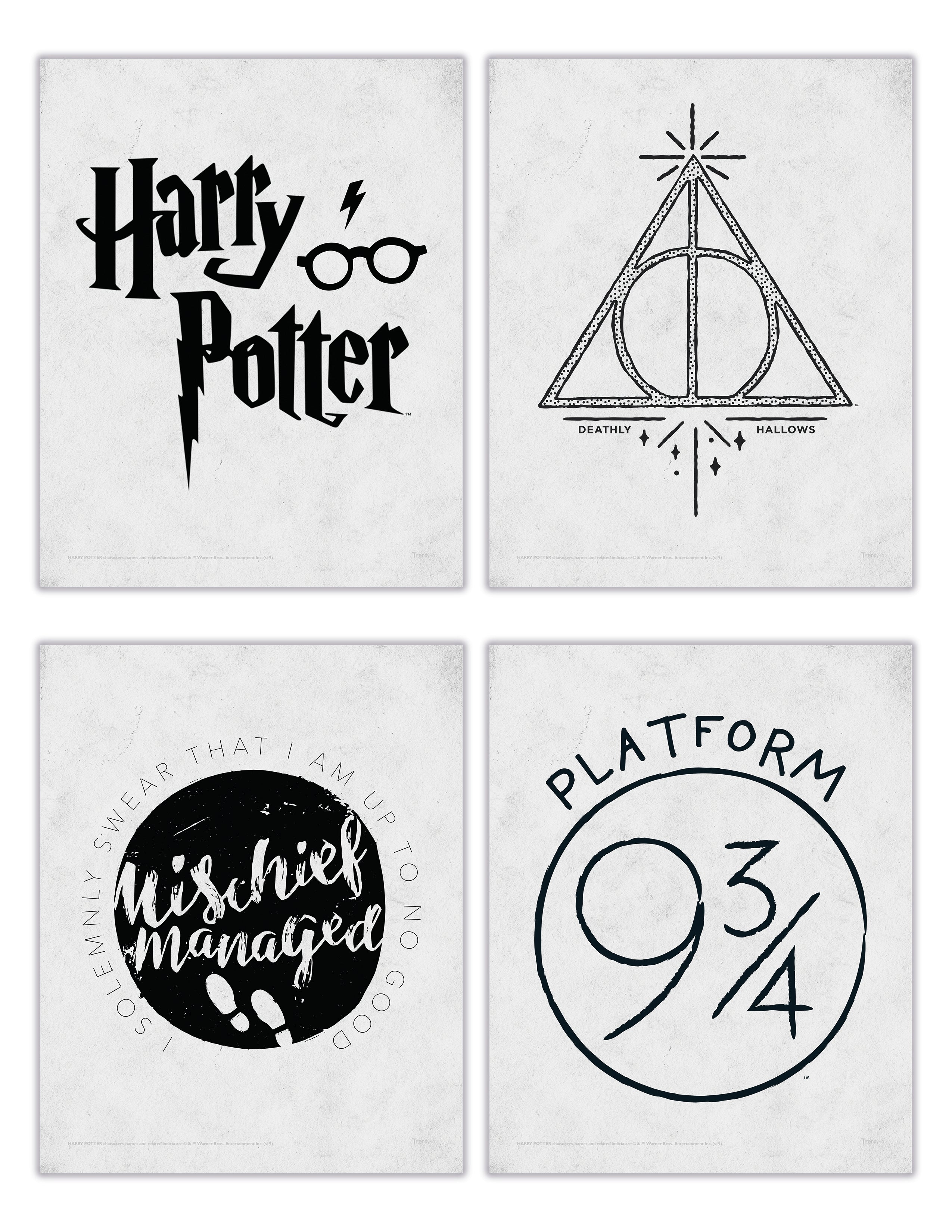Harry Potter (Minimalistic Symbols) TrendyPrint™ Wall Art Set TP08100238