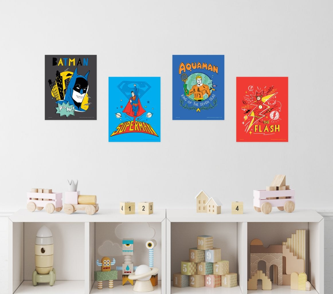 DC Comics (Justice League Men - Super Doodle) TrendyPrint™ Wall Art Set TP08100457