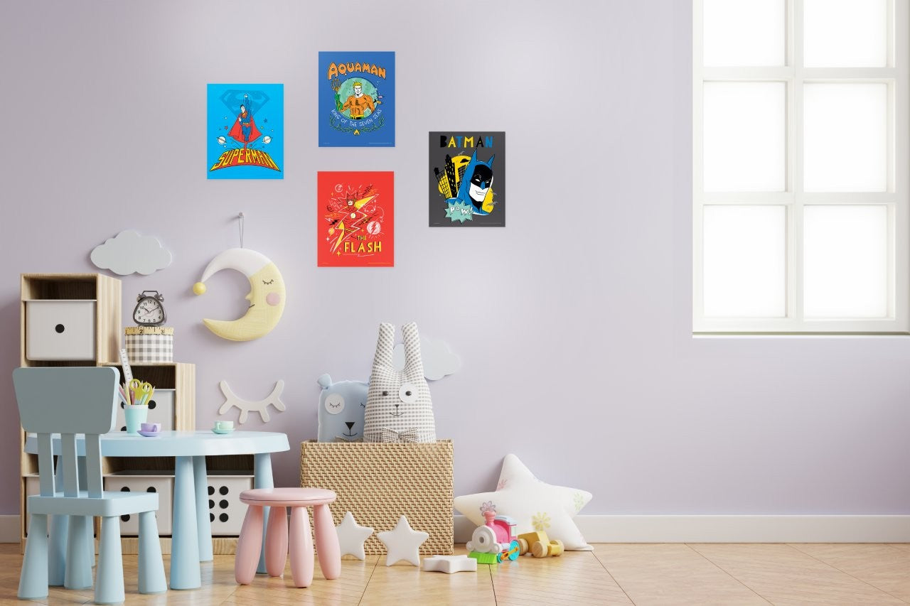 DC Comics (Justice League Men - Super Doodle) TrendyPrint™ Wall Art Set TP08100457