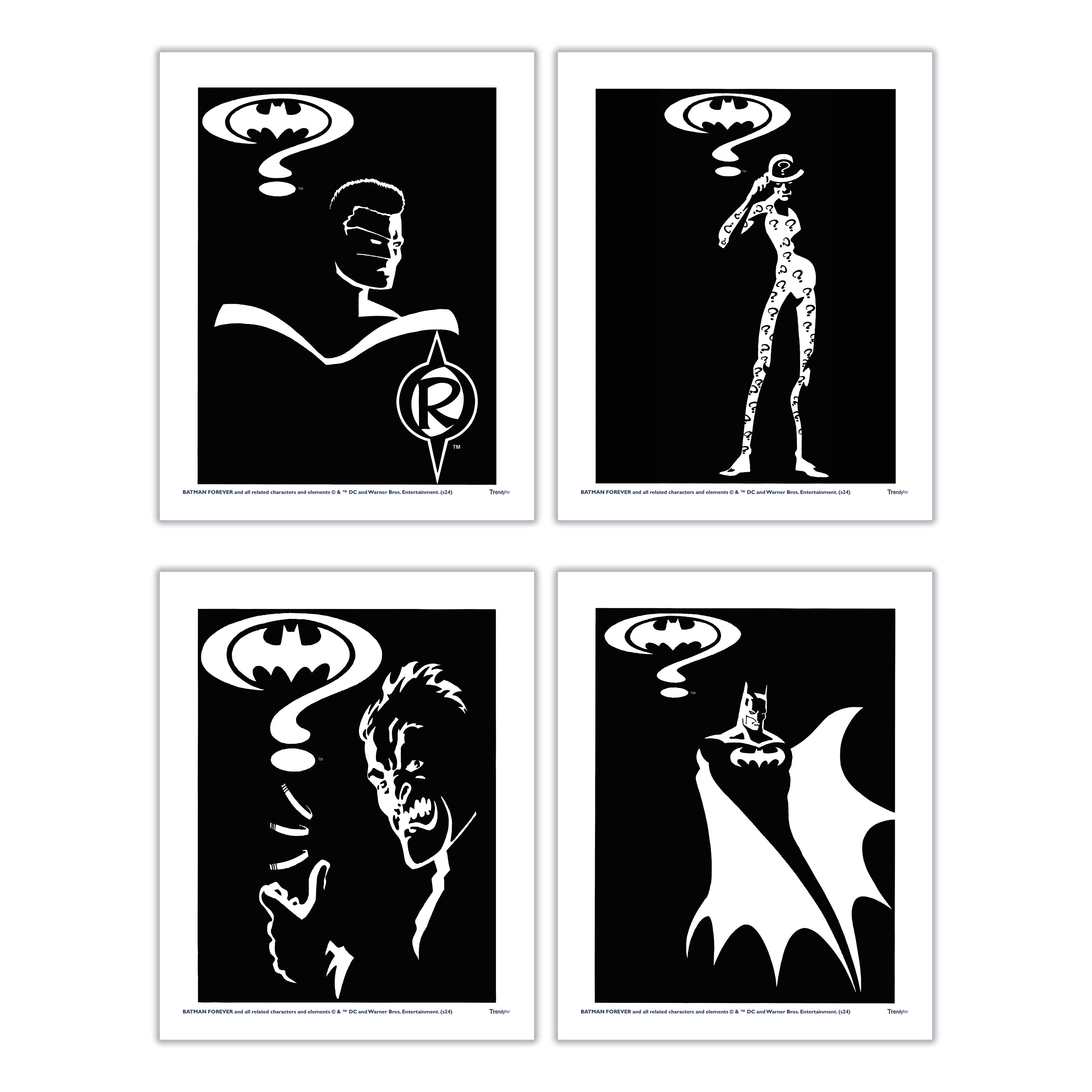 Batman Forever (Heroes and Villains) TrendyPrint Wall Art Set of Four TP08100460