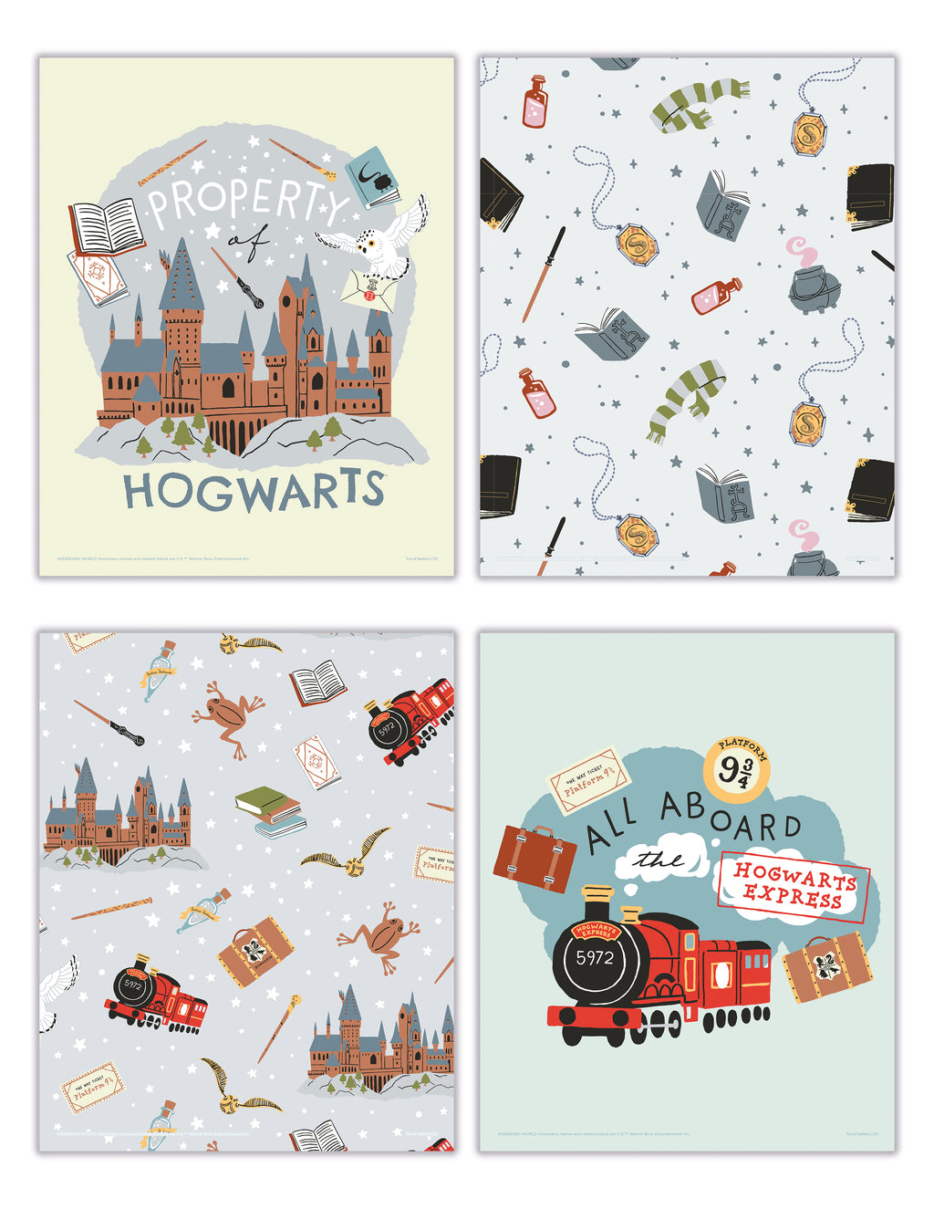 Harry Potter (Arts and Crafts - Hogwarts) TrendyPrint Wall Art Set of Four TP08100502