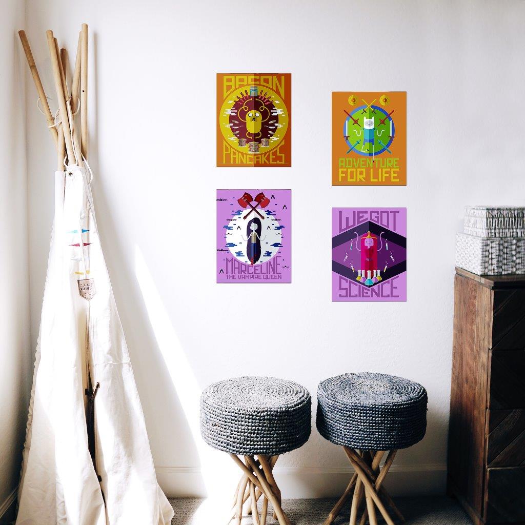 Adventure Time (Finn, Jake, Marceline & Princess Bubblegum) TrendyPrint™ Wall Art Set TP08100544