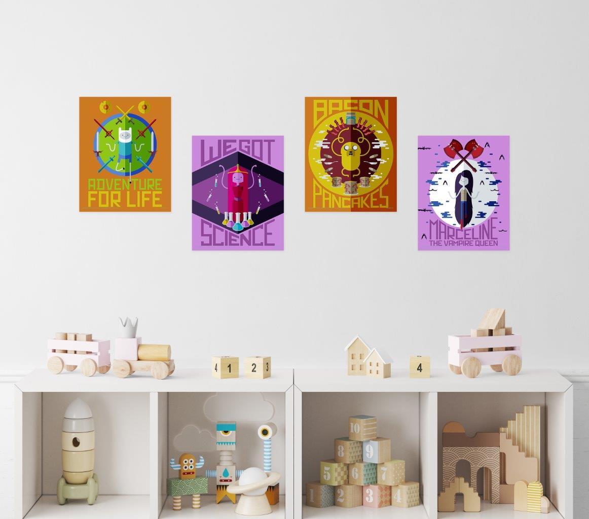 Adventure Time (Finn, Jake, Marceline & Princess Bubblegum) TrendyPrint™ Wall Art Set TP08100544