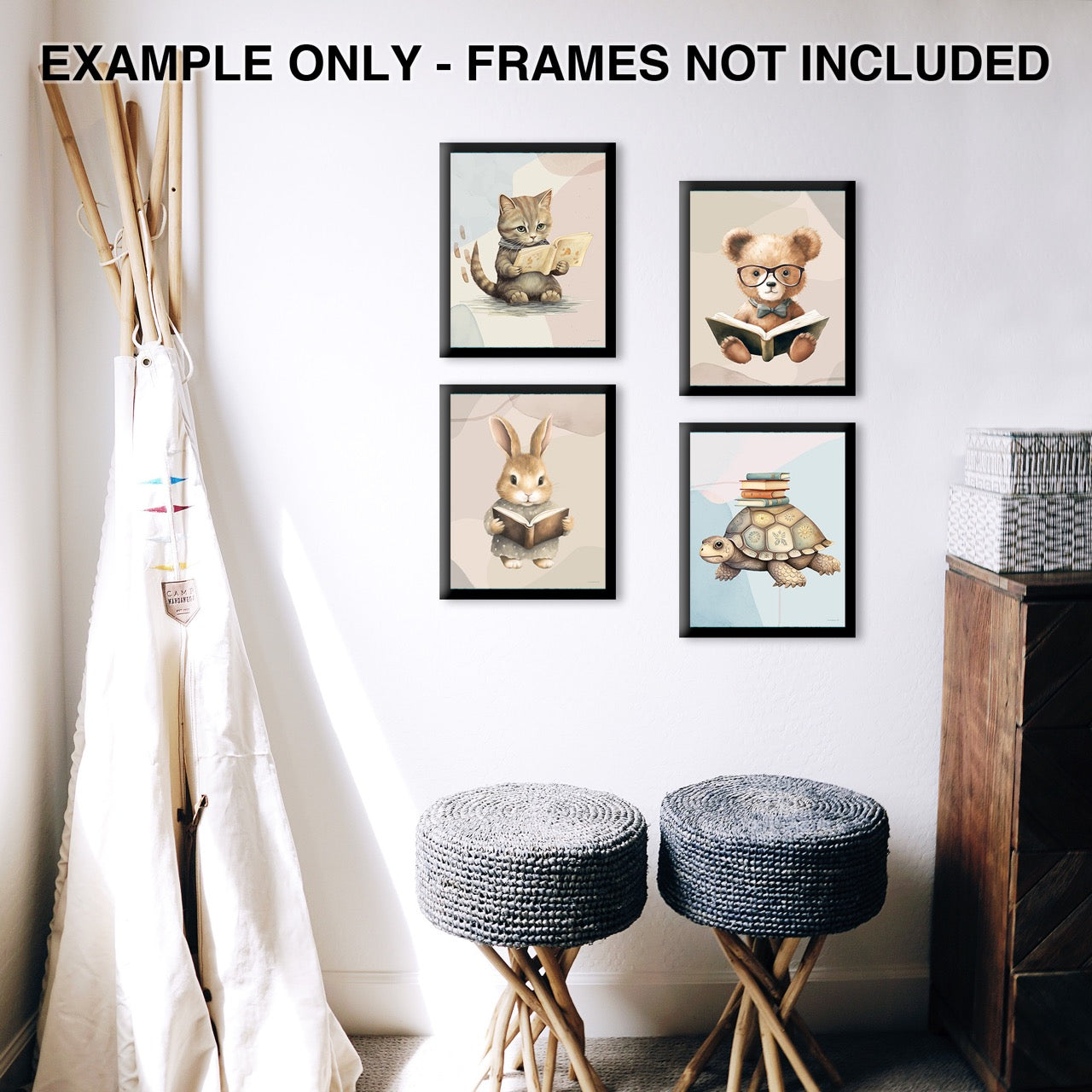 Trend Setters Original (Reading Animals) TrendyPrint™ Wall Art Set TP08100595