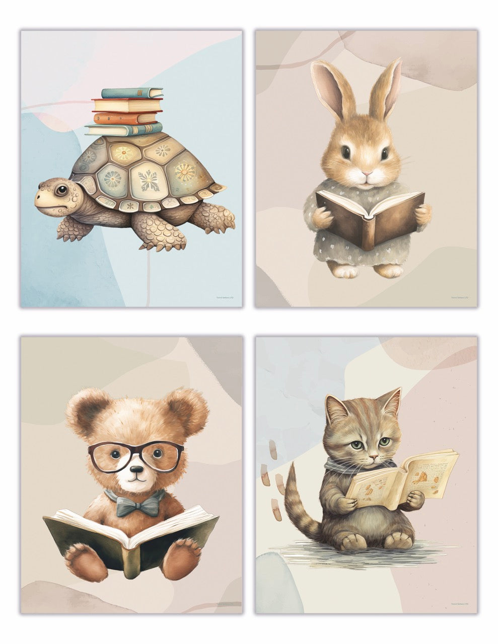 Trend Setters Original (Reading Animals) TrendyPrint™ Wall Art Set TP08100595