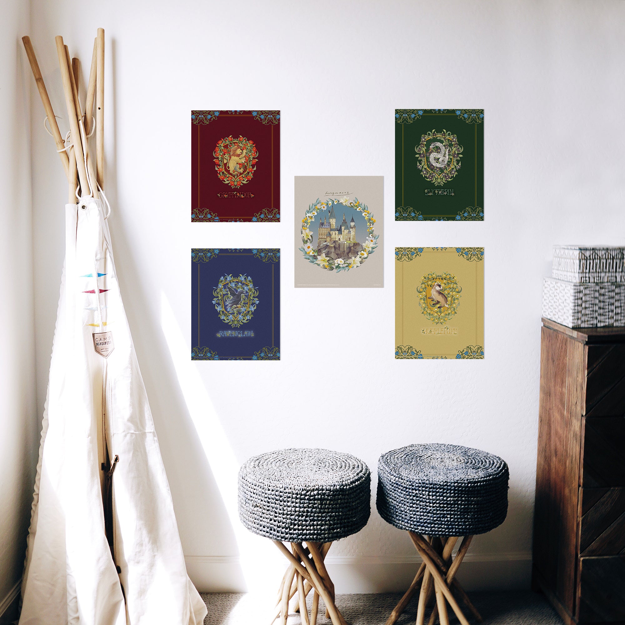 Harry Potter (Magical World - Floral Collection) TrendyPrint Wall Art Set of Five TP08100713