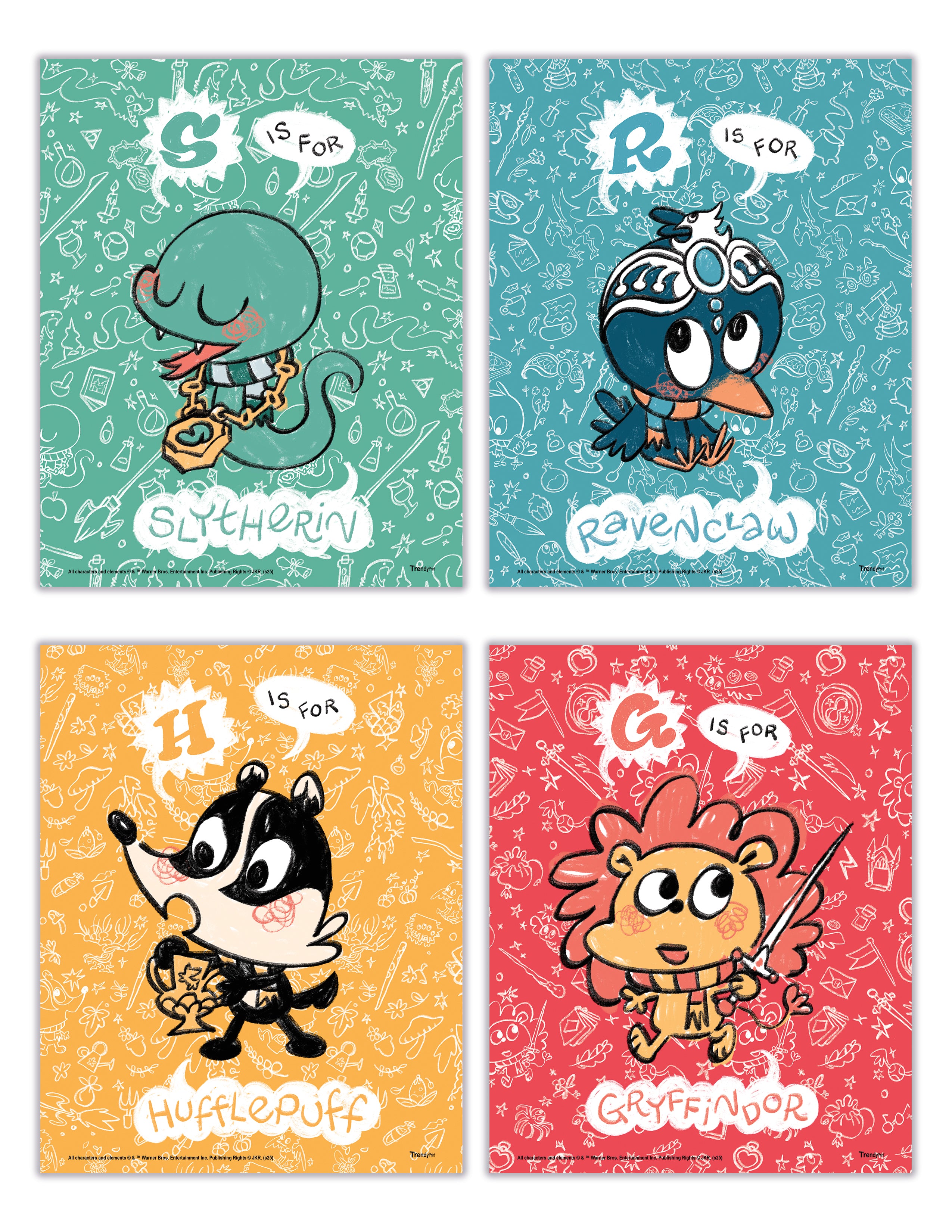 Harry Potter (Hogwarts Alphabet) TrendyPrint™ Wall Art Set TP08100807