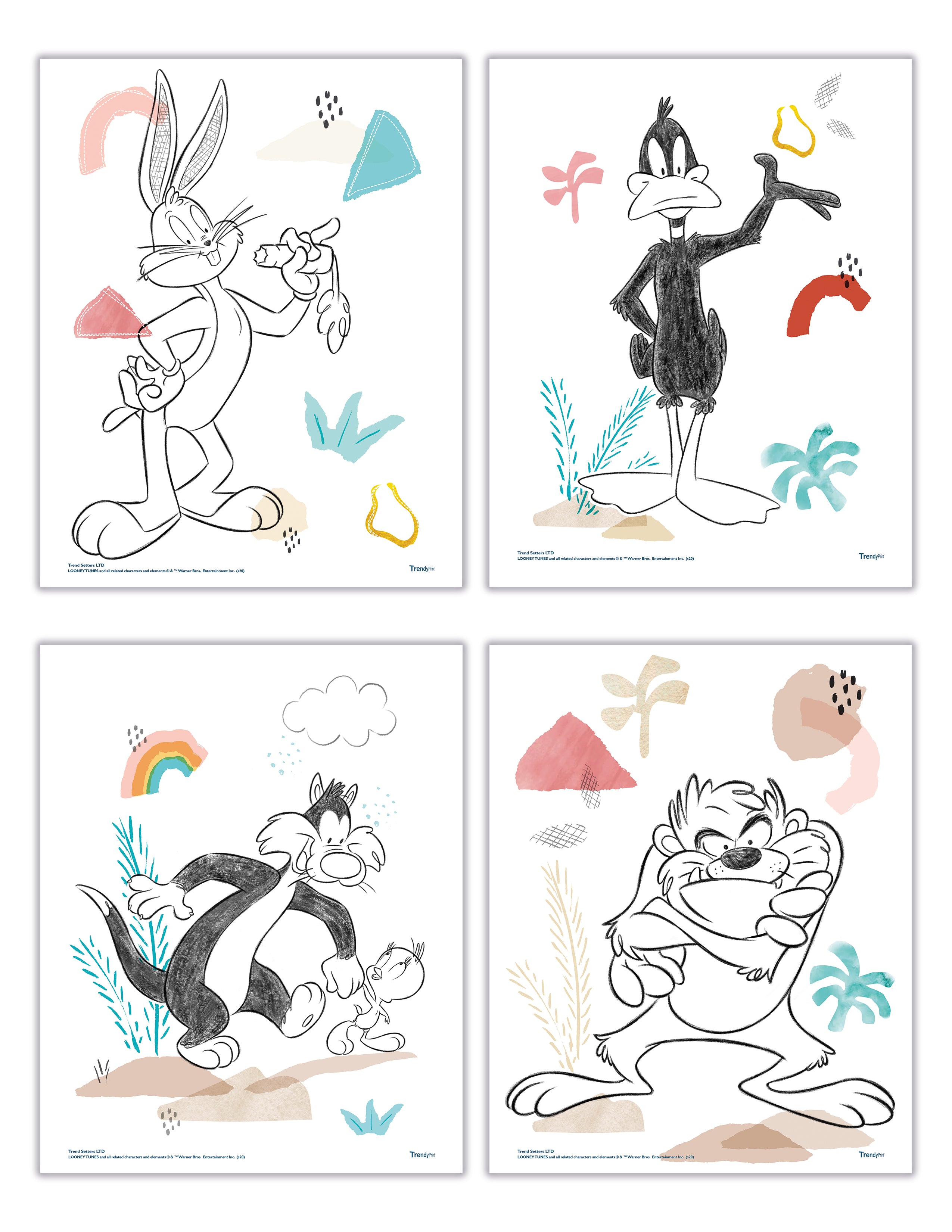 Looney Tunes (Doodles and Sketches) TrendyPrint™ Wall Art Set TP08100827