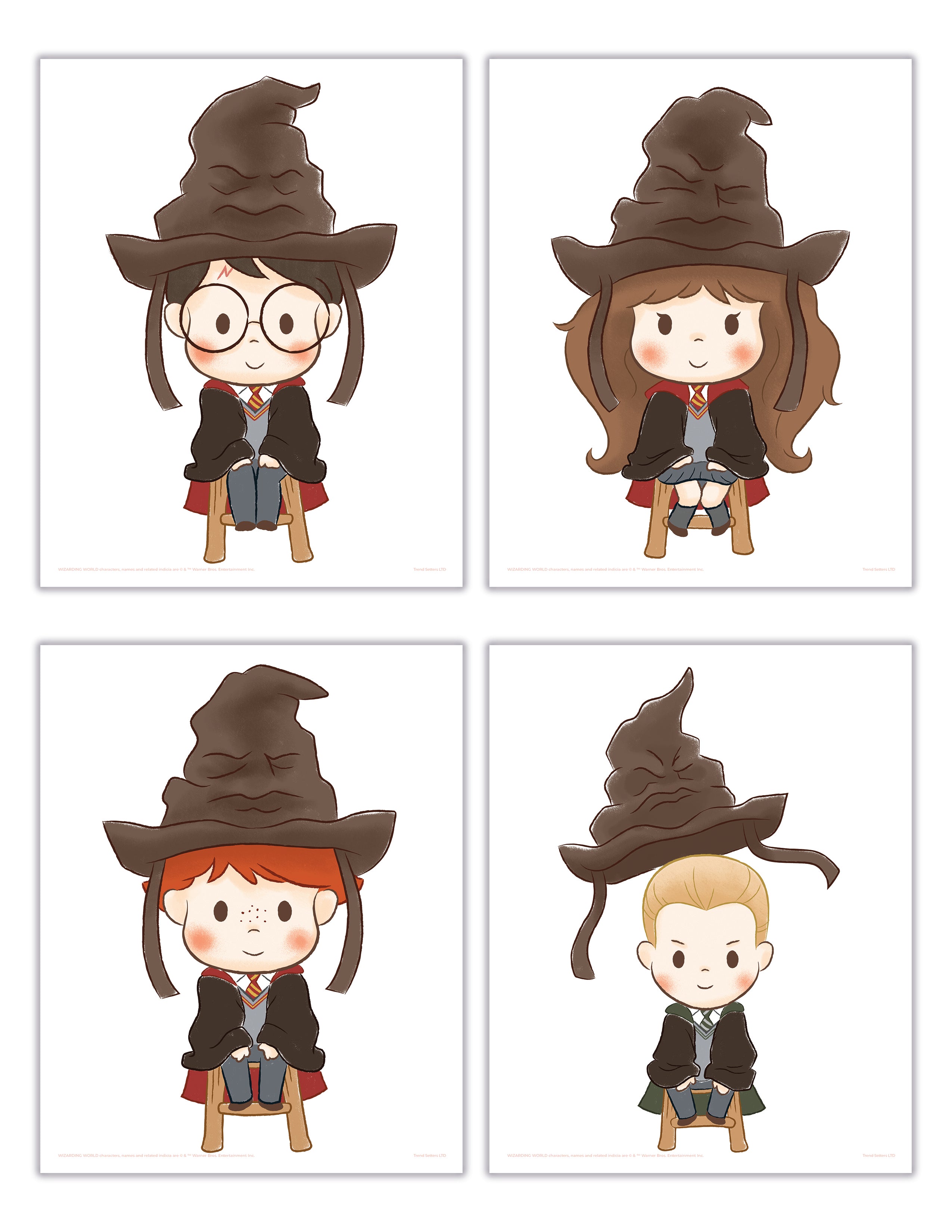 Harry Potter (Tiny Magic - Sorting Hat) TrendyPrint Wall Art Set of Four TP08100830