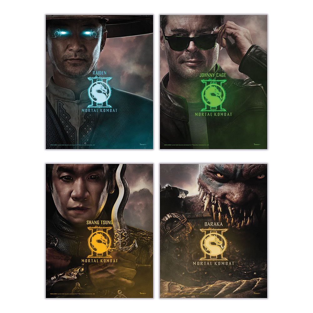 Mortal Kombat 2 (Raiden, Johnny Cage, Shang Tsung, and Baraka) TrendyPrint™ Wall Art Set TP08100918