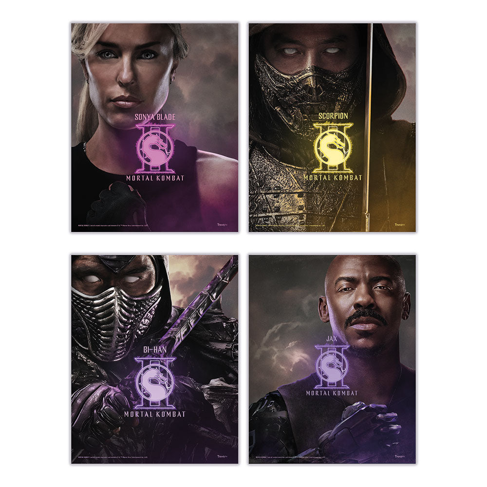 Mortal Kombat 2 (Sonya Blade, Scorpion, Bi-Han, and Jax) TrendyPrint™ Wall Art Set TP08100998