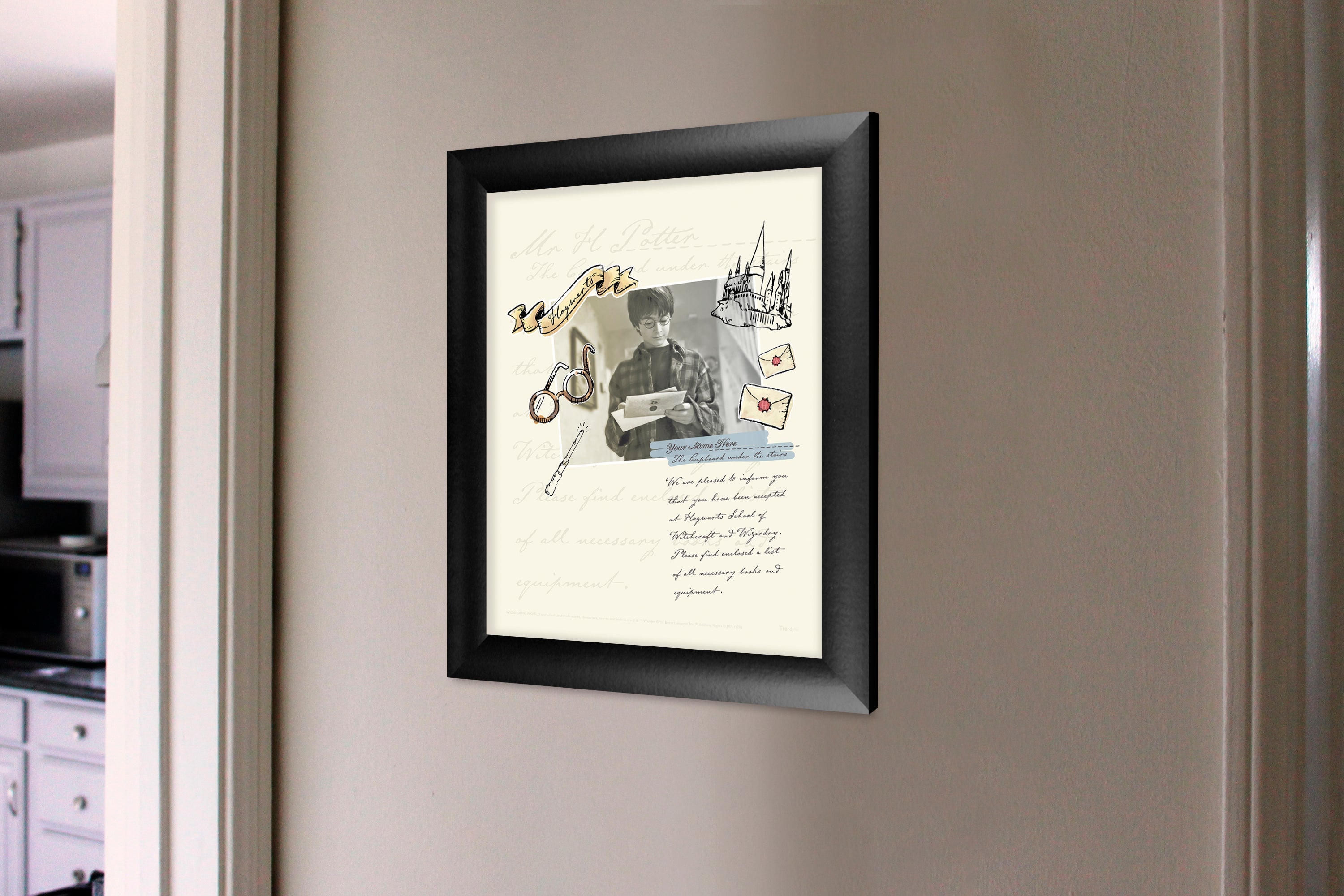 Harry Potter (Magical Acceptance Letter - Personalize with Name) Framed TrendyPrint Wall Art TPF08100109CLA