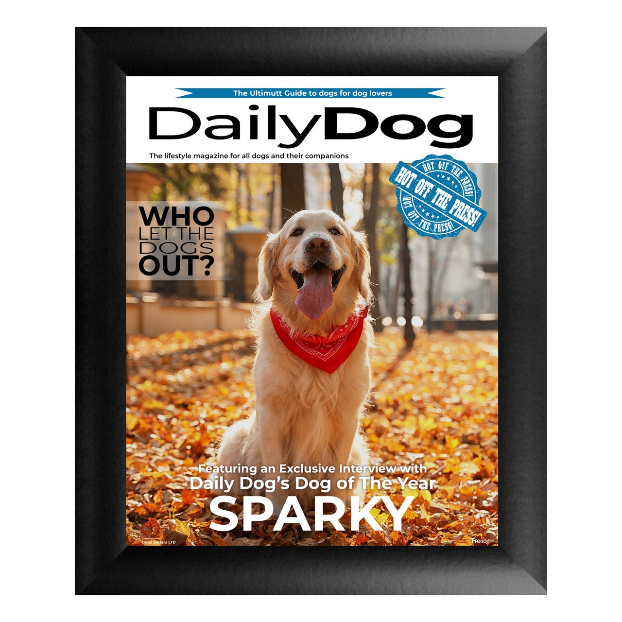 Trend Setters Original (Dog Magazine - Personalized) Framed TrendyPrint™ Wall Art TPFU08100008CLA