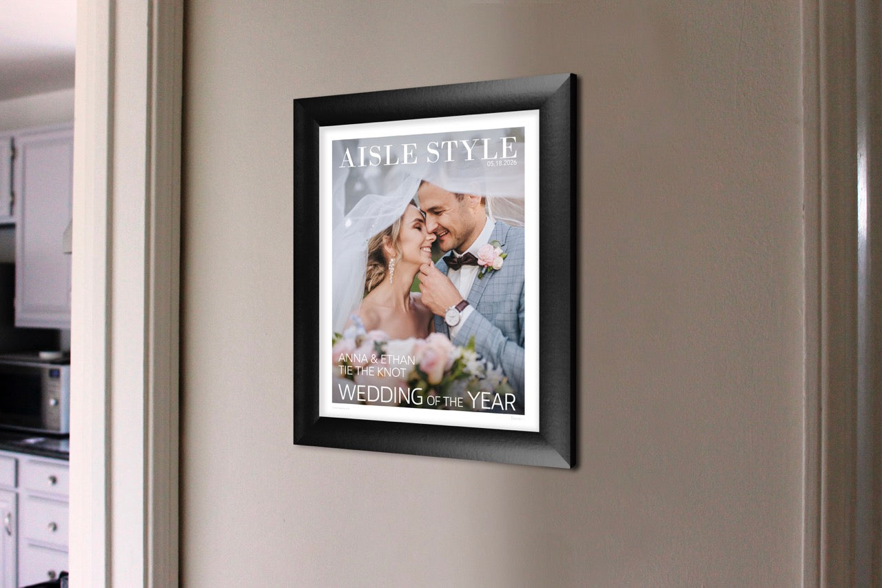 Trend Setters Original (Wedding Magazine Cover – Personalized) Framed TrendyPrint™ Wall Art TPFU08100540CLA