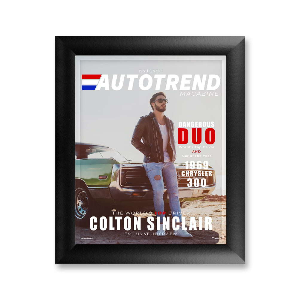 Sports Collection (Automobile Magazine Cover - Personalized) Framed TrendyPrint™ Wall Art TPFU08100838CLA