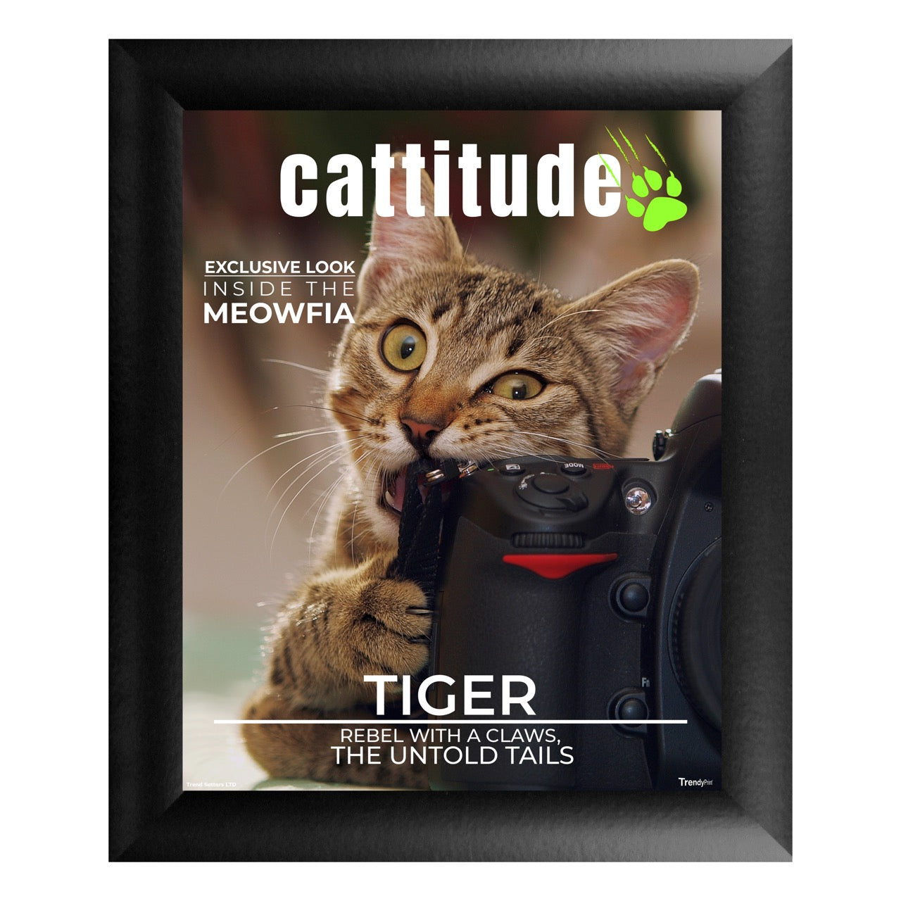 Trend Setters Original (Cat Magazine Cover – Personalized) Framed TrendyPrint™ Wall Art TPFU08100876CLA