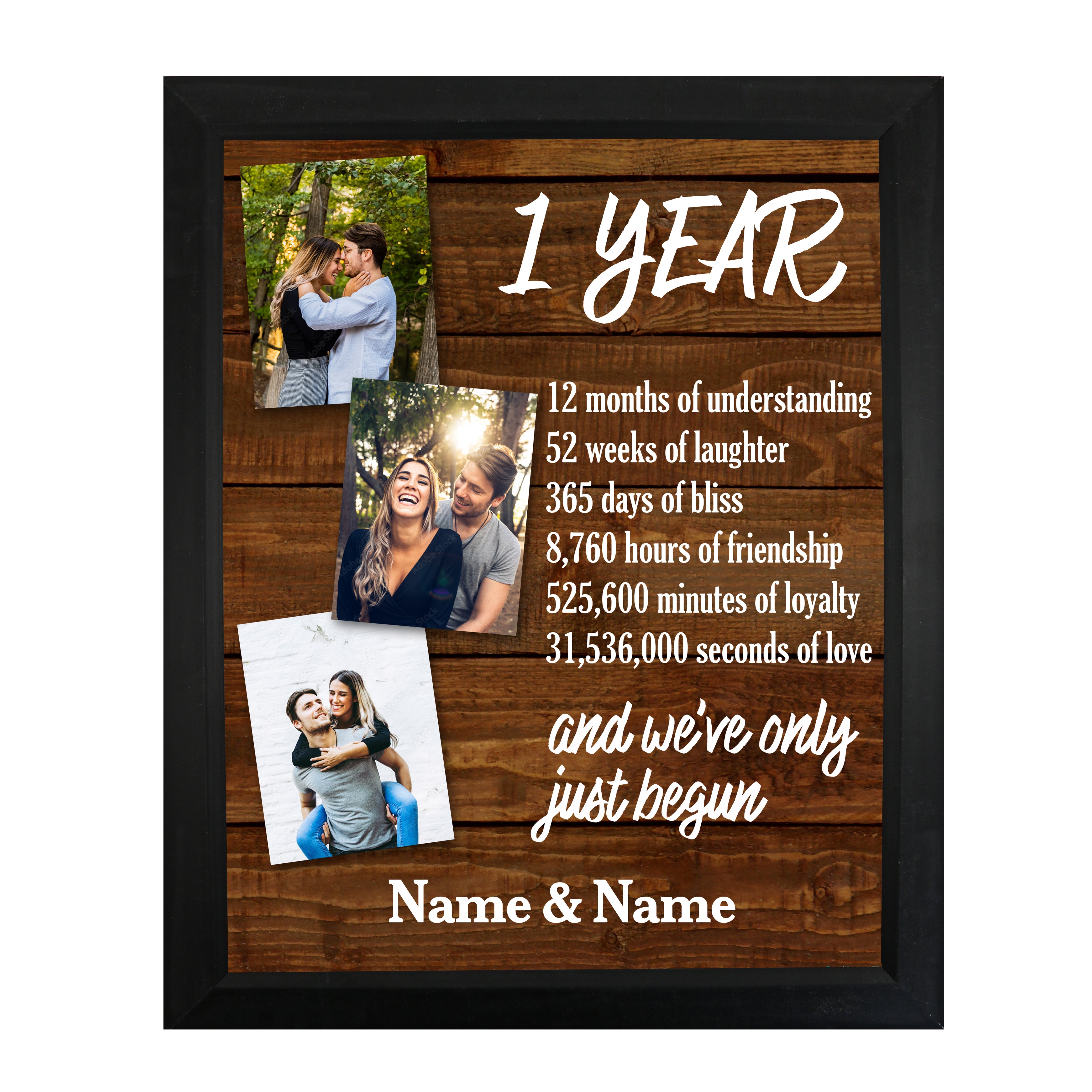 Couples Collection (One Year Anniversary - Personalized) Framed TrendyPrint™ Wall Art