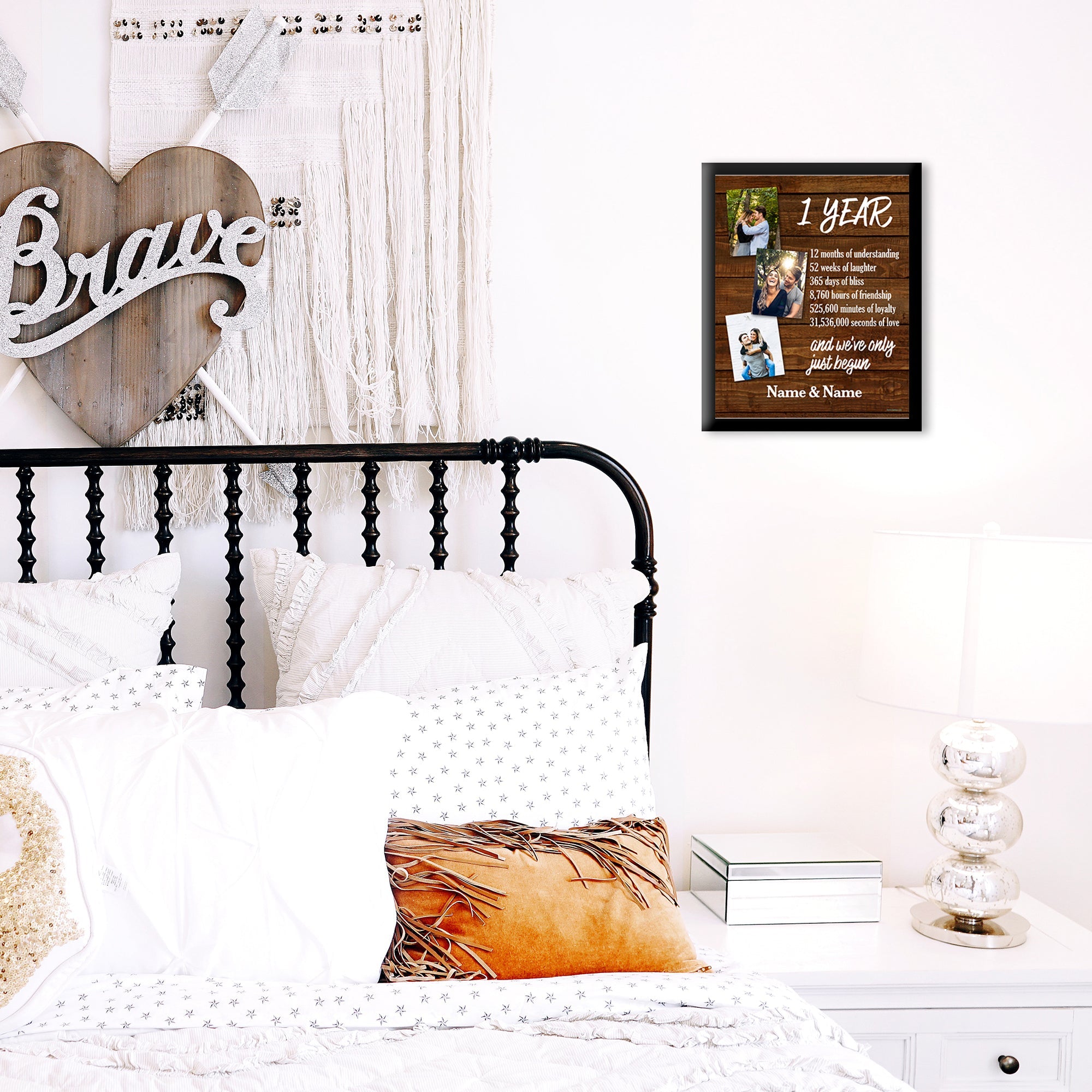 Couples Collection (One Year Anniversary - Personalized) Framed TrendyPrint™ Wall Art