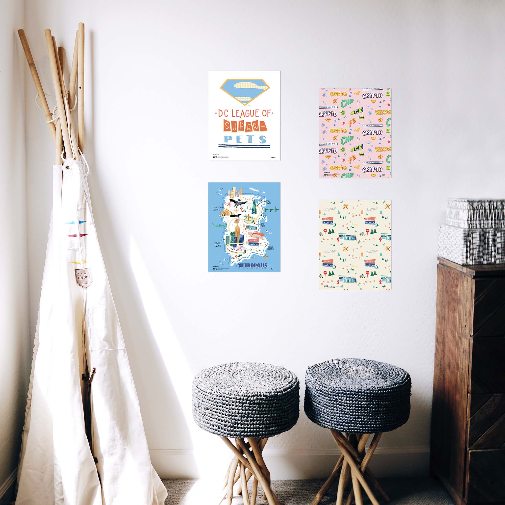 DC League of Super-Pets (Doodles) TrendyPrint™ Set  TP08100555