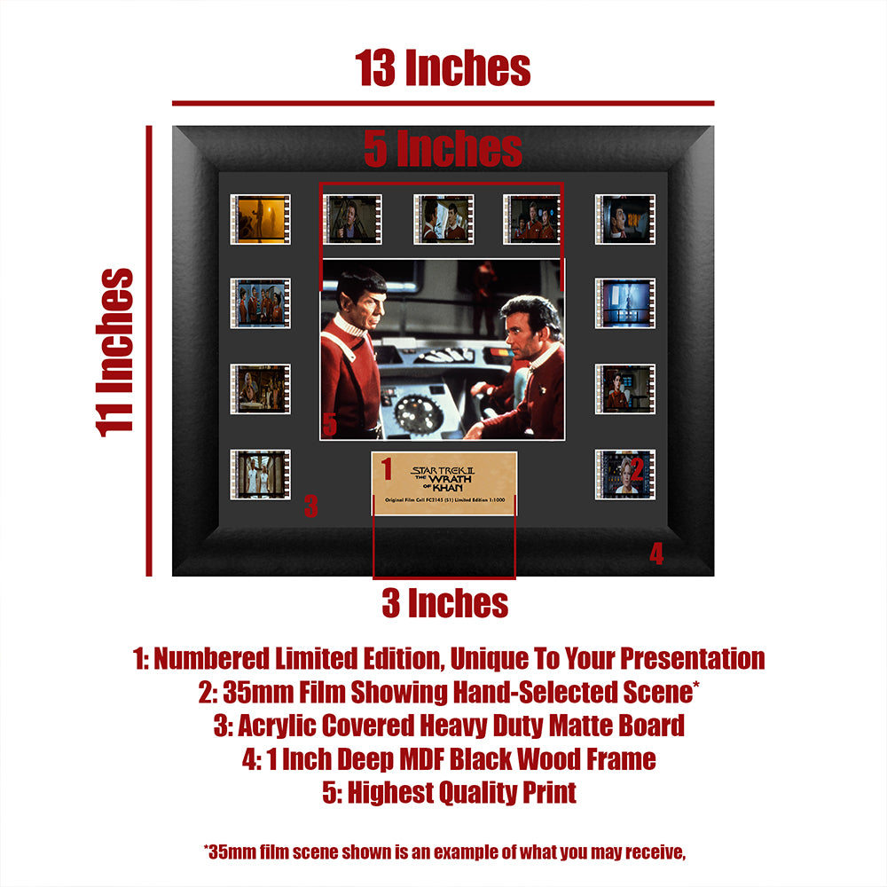 Star Trek II The Wrath of Khan Limited Edition Mini Montage Framed FilmCells Presentation USFC2145