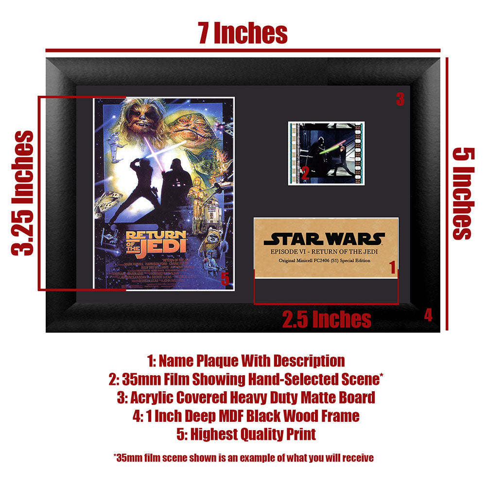 Star Wars Episode VI Return of the Jedi Authentic Minicell FilmCells Framed Desktop Presentation USFC2406