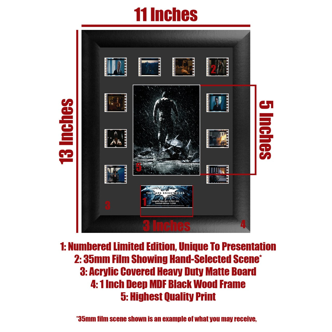 Batman: The Dark Knight Rises (Broken Bat) Limited Edition Mini Montage Framed FilmCells Presentation USFC5921