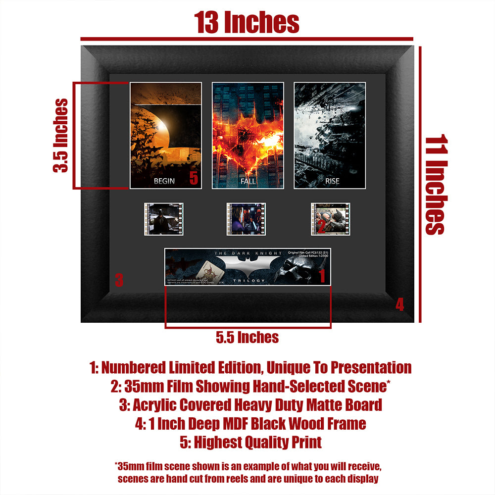 Batman The Dark Knight Trilogy (S1) Limited Edition 3 Cell Standard FilmCells Wall Art Presentation USFC6152