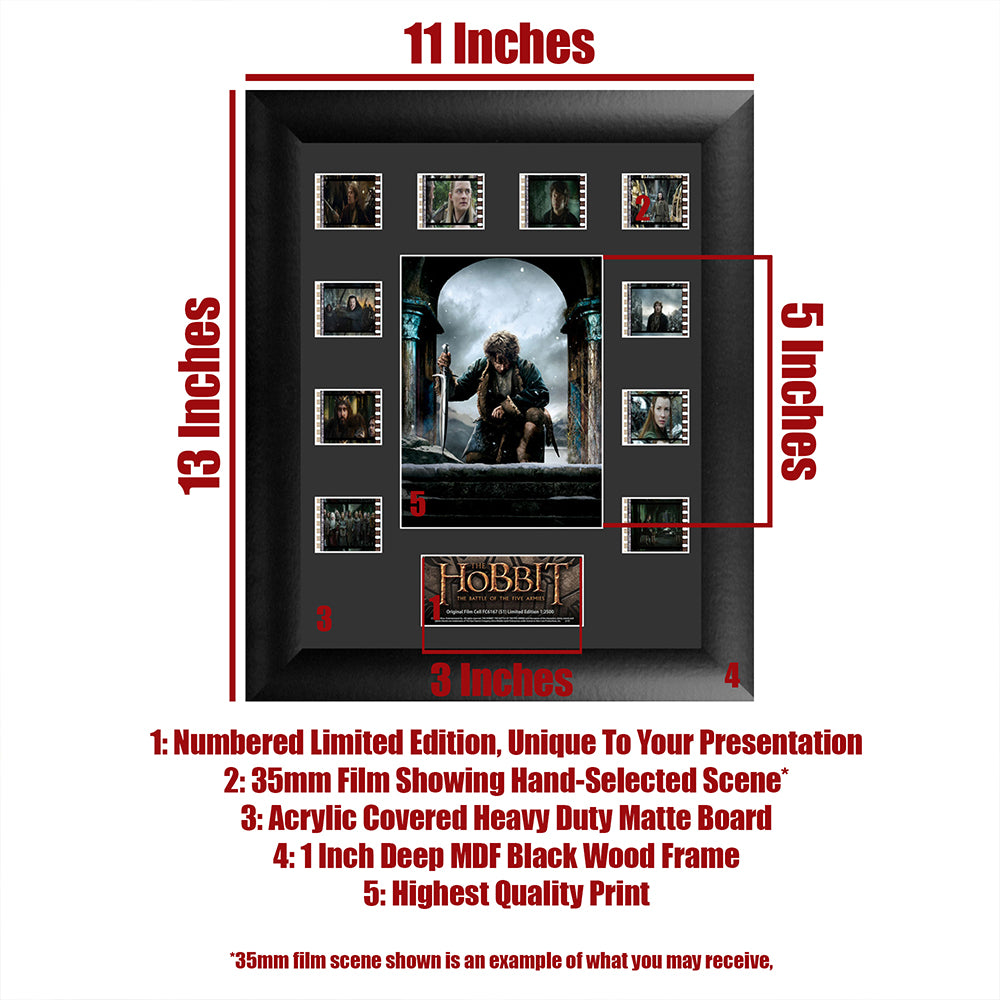 THE HOBBIT: THE BATTLE OF THE FIVE ARMIES (S1) Limited Edition Mini Montage Framed FilmCells Presentation USFC6167