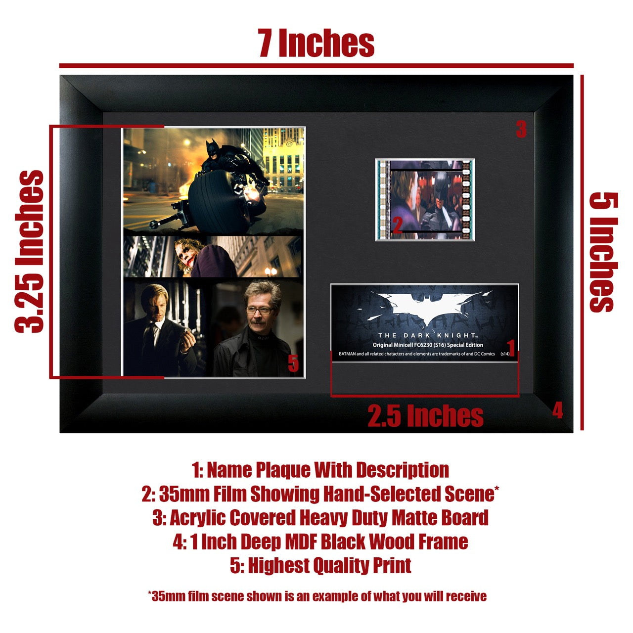 Batman: The Dark Knight (Character Collage) Minicell FilmCells Framed Desktop Presentation USFC6230