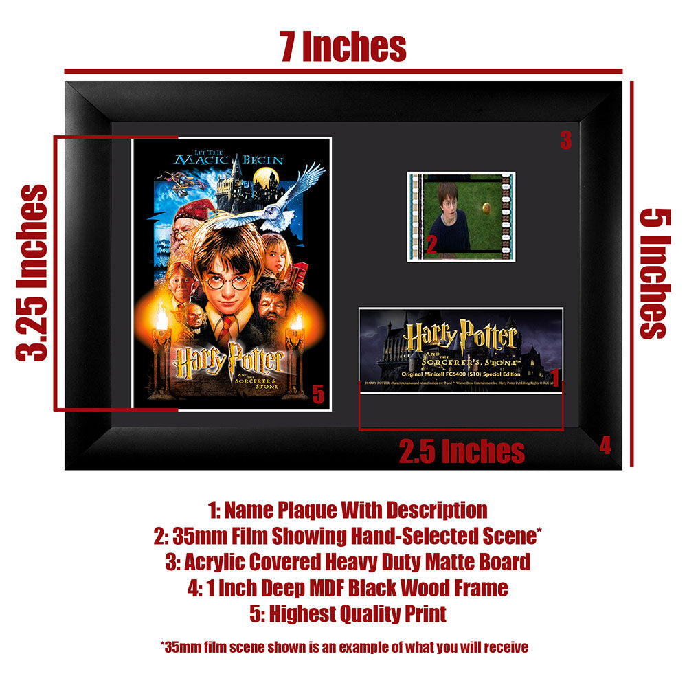Harry Potter And The Sorcerers Stone (Movie Poster) Minicell FilmCells Framed Desktop Presentation USFC6400