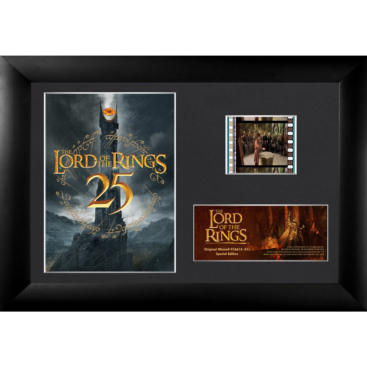 The Lord of the Rings: The Fellowship of the Ring 25th Anniversary (Flame of Mordor) Minicell FilmCells™ Framed Desktop Presentation USFC6616