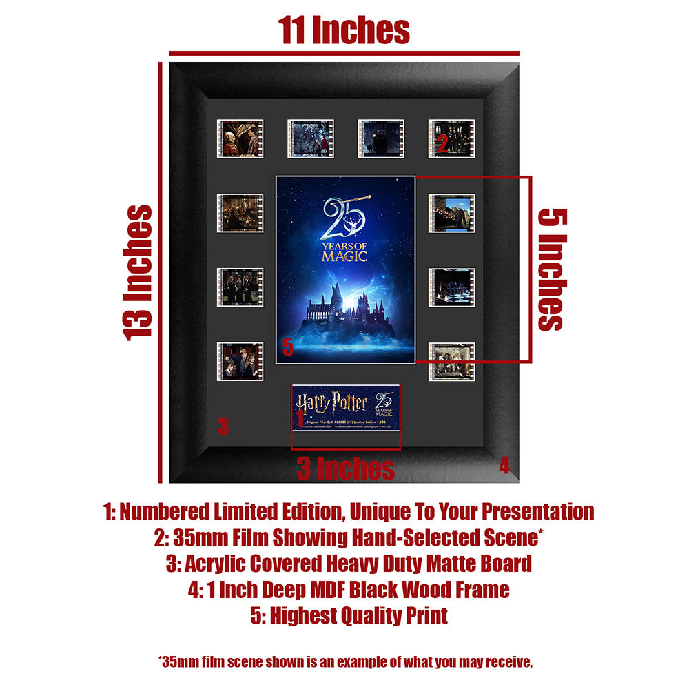 Harry Potter 25 Years of Magic (Hogwarts) Mini Montage Framed FilmCells™ Presentation USFC6625