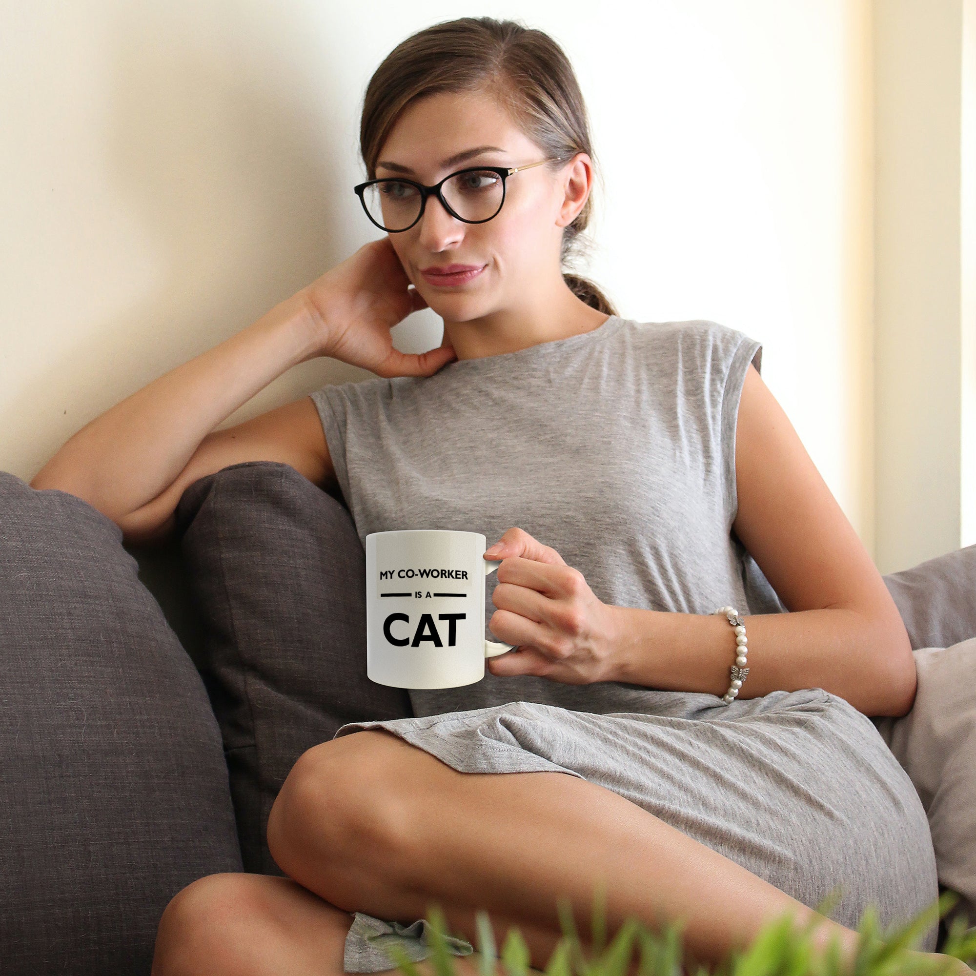 Career Collection (My Co-worker is a Cat) 11 oz Ceramic Mug WMUG1114