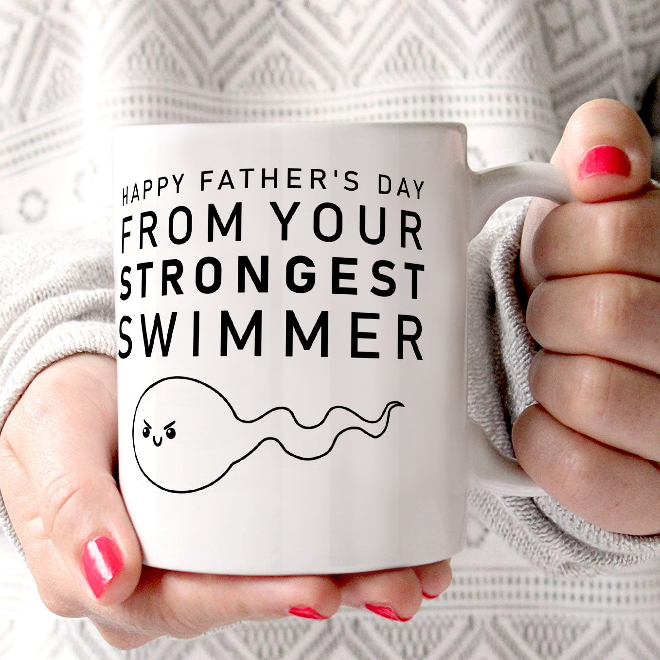 Parent Collection (Happy Fathers Day From Your Strongest Swimmer) 11 oz Ceramic Mug WMUG1169