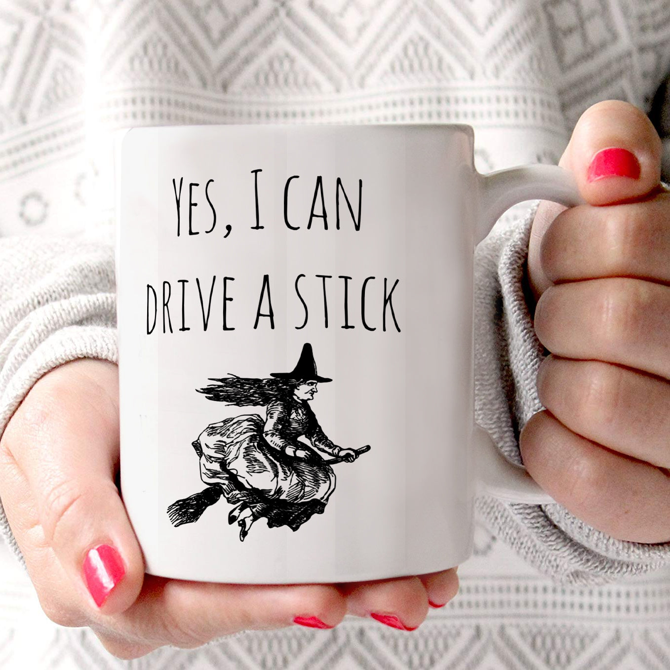 Halloween Collection (Halloween - I Can Drive Stick) 11 oz Ceramic Mug WMUG1172