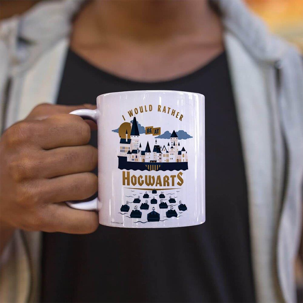 Harry Potter (I Would Rather Be at Hogwarts) 11 oz White Ceramic Mug WMUG1182